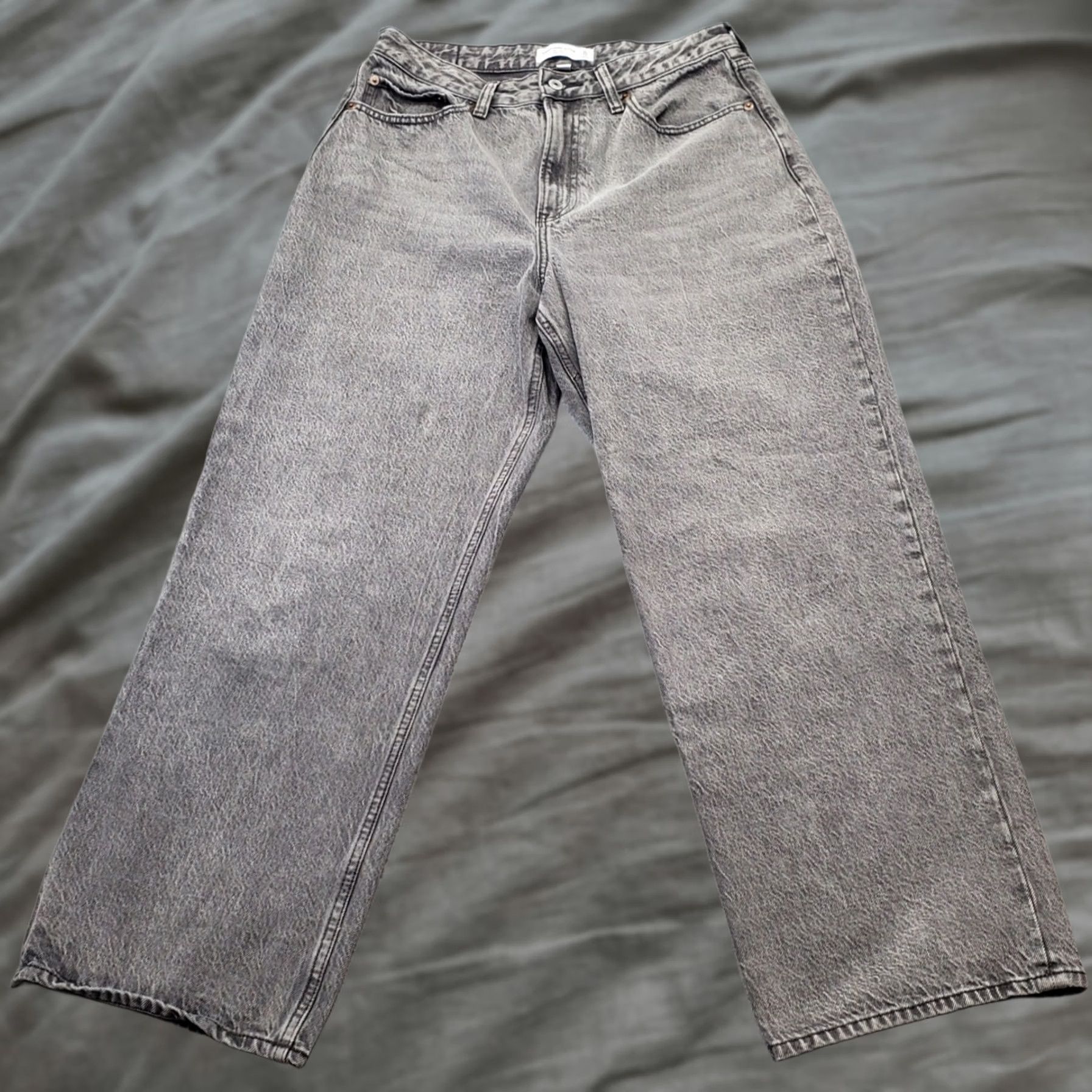 Abercrombie & Fitch Abercrombie & Fitch Curve Love Jeans Women's 10S Gray Denim The Loose High Rise Shirt Jeans? Size 32" / US 10 / IT 46 - 1 Thumbnail