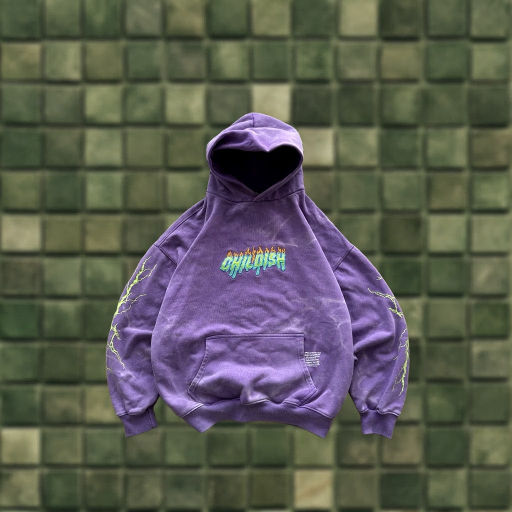 Vintage VINTAGE Childish Hoodie Mens M Purple 1995 Racing Rare 90s Streetwear Car M3 E92 arcade-inspired? Size US M / EU 48-50 / 2 - 1 Thumbnail