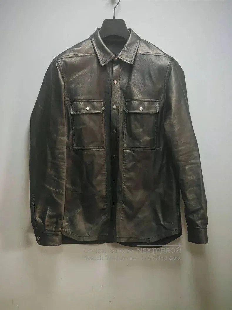 Rick Owens Rick Owens Metallic Coated Leather Jacket. Size US L / EU 52-54 / 3 - 1 Thumbnail
