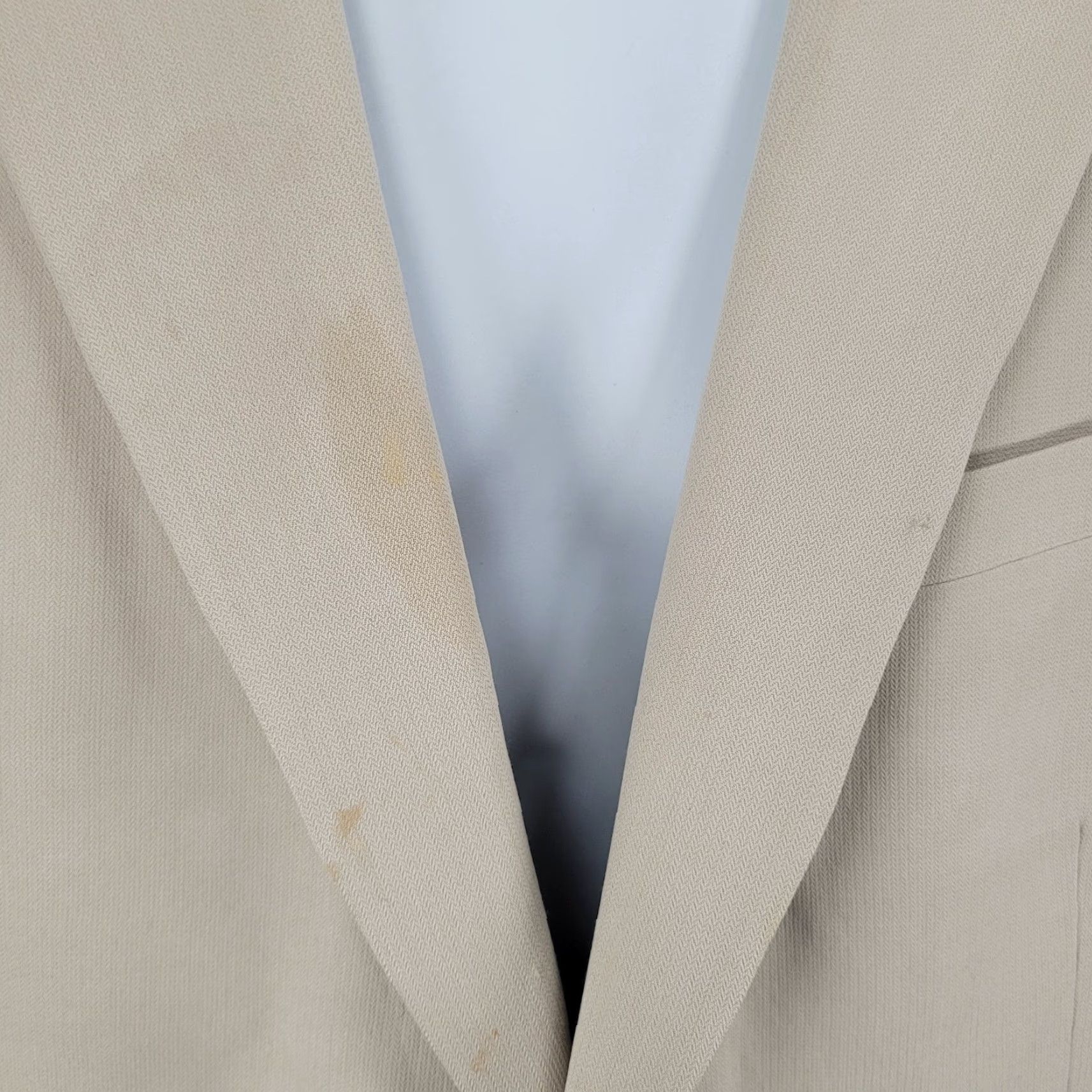 Austin Reed VINTAGE Austin Reed HRH Beige Silk Blend 2 Button Notch Blazer Sport Coat 44L Size 44R - 5 Thumbnail