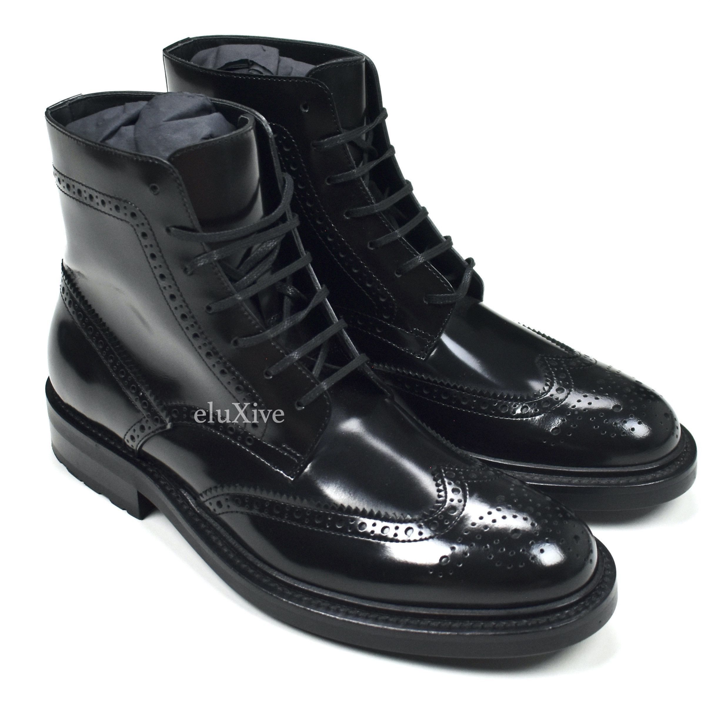 Saint Laurent Paris Black Patent Leather Otto 70 Zip Boots | Grailed