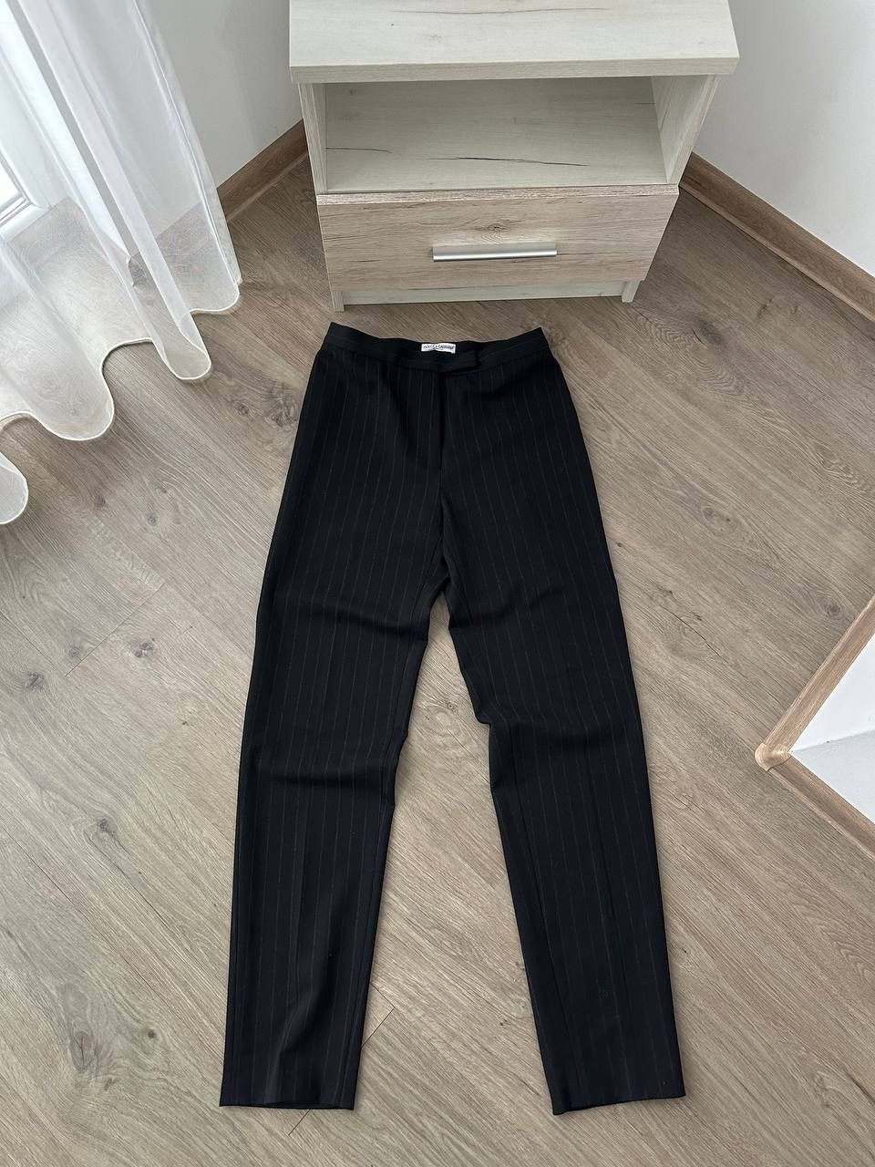 Dolce & Gabbana × Vintage Vintage Dolce&Gabbana Pinstripe Black Wool Women’s Pants Size 32" / US 10 / IT 46 - 9 Thumbnail