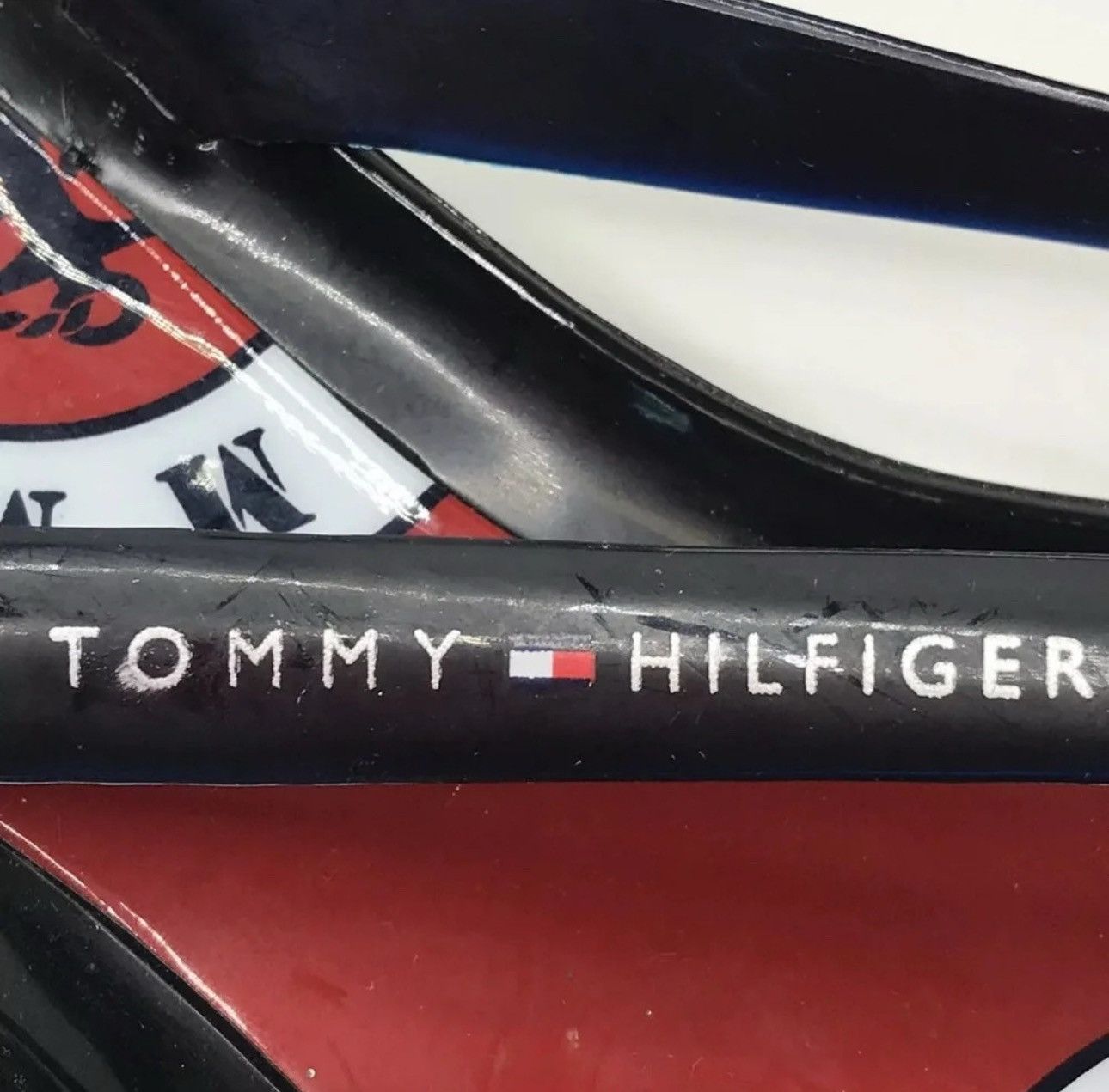 Designer × Tommy Hilfiger Tommy Hilfiger Black Red Nautical Sandals FlipFlops SZ 7 Size US 7 / IT 37 - 7 Thumbnail