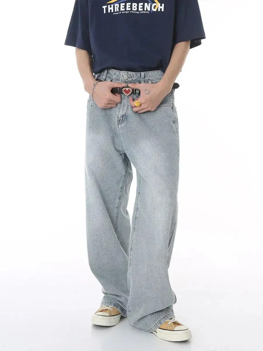 Japanese Brand Retro loose high street straight leg jeans Size US 32 / EU 48 - 3 Thumbnail