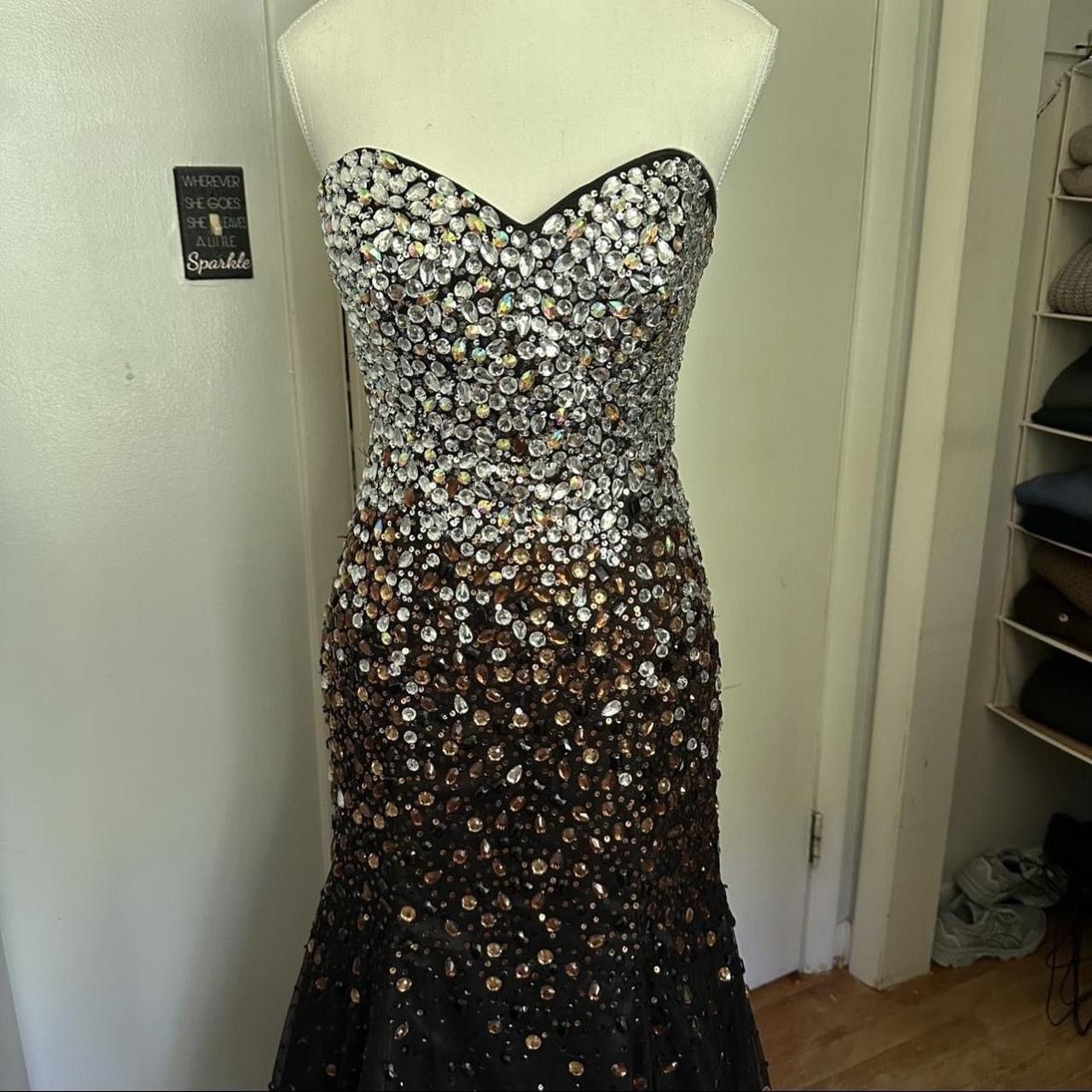 Other Black ombré silver and bronze embellished prom dress Size S / US 4 / IT 40 - 2 Thumbnail