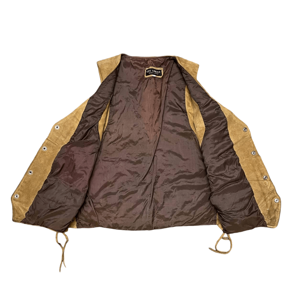 Japanese Brand Vintage Gin Urban American Leather Suede Vest Size US S / EU 44-46 / 1 - 5 Thumbnail