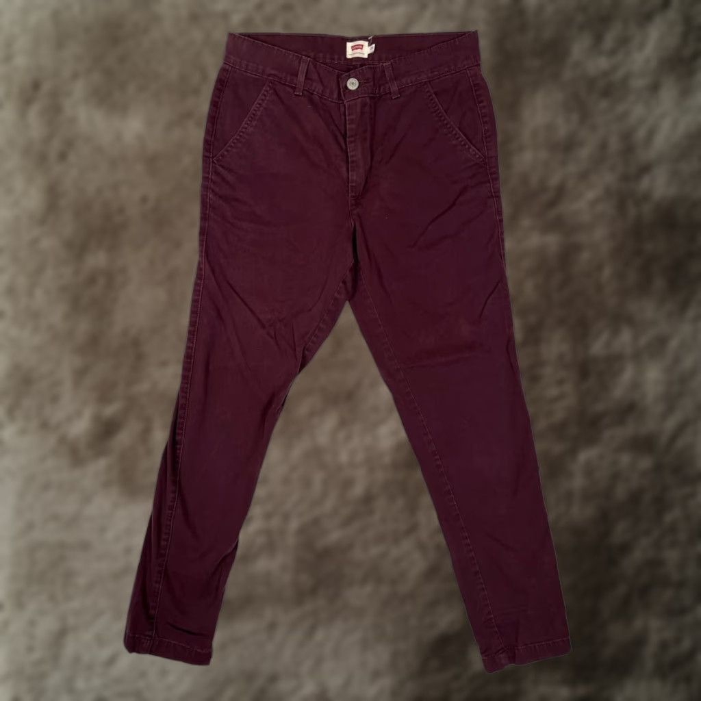 Levi's Levi's Pants Womens 26 Red Twill Chino Flat Front Tapered Leg Stretch Casual Size 26" / US 2 / IT 38 - 1 Thumbnail