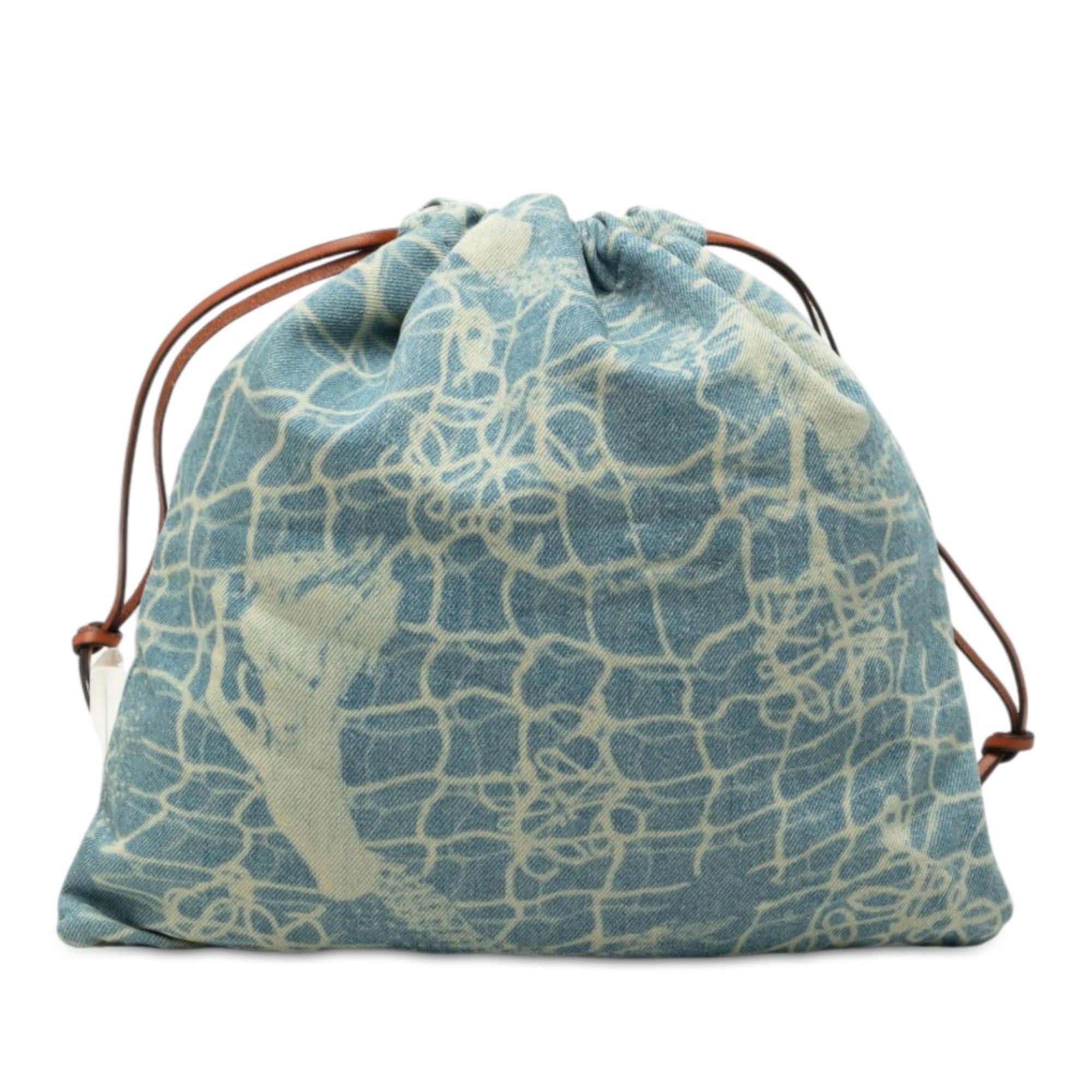 Loewe Paulas Ibiza Mermaid Denim Drawstring Bag Size ONE SIZE - 1 Thumbnail