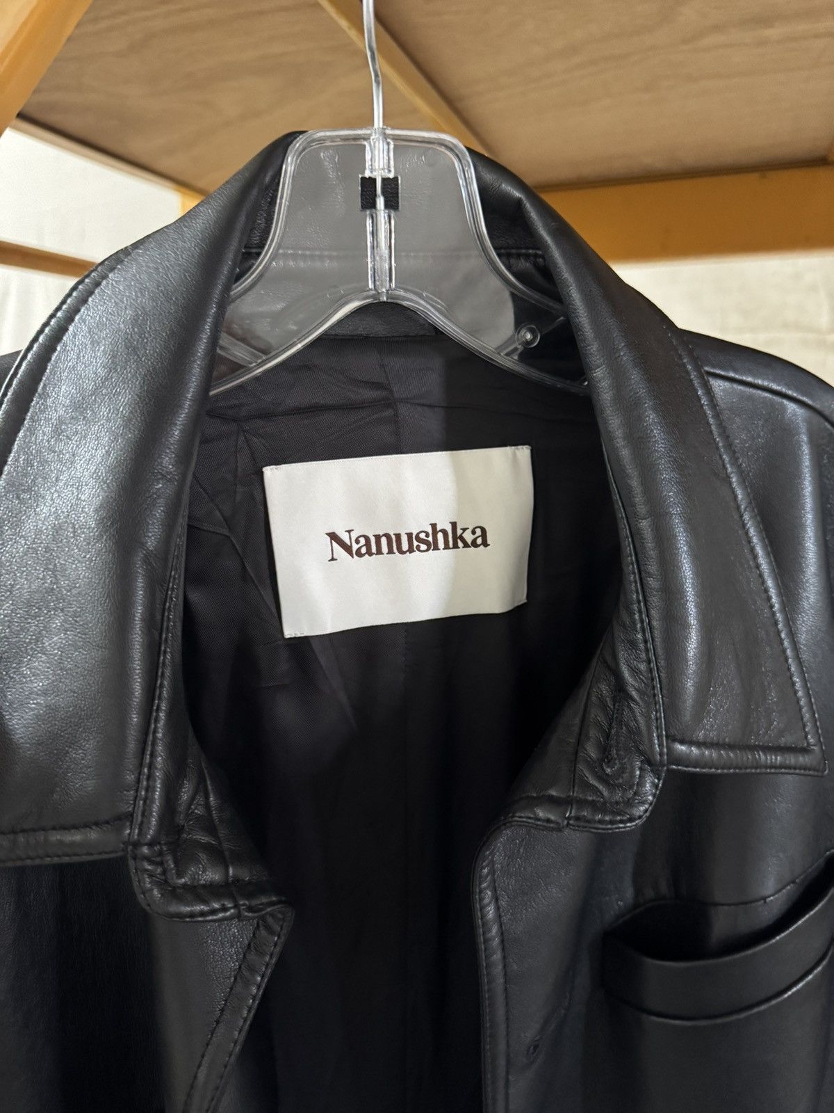 Nanushka Nanushka Black Vegan Leather Long Coat Size US M / EU 48-50 / 2 - 2 Thumbnail