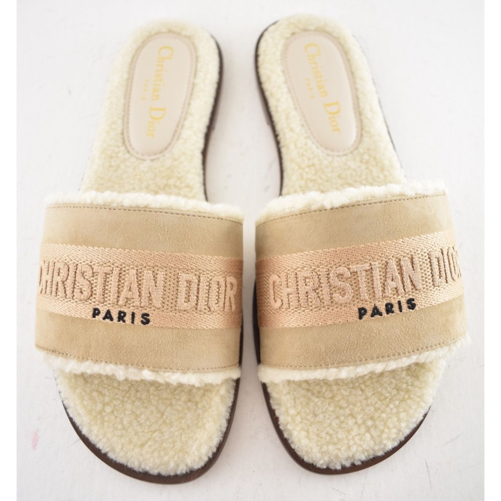 Dior Christian Dior Dway Beige Suede Embroidered Logo Shearling Size US 8 / IT 38 - 5 Thumbnail