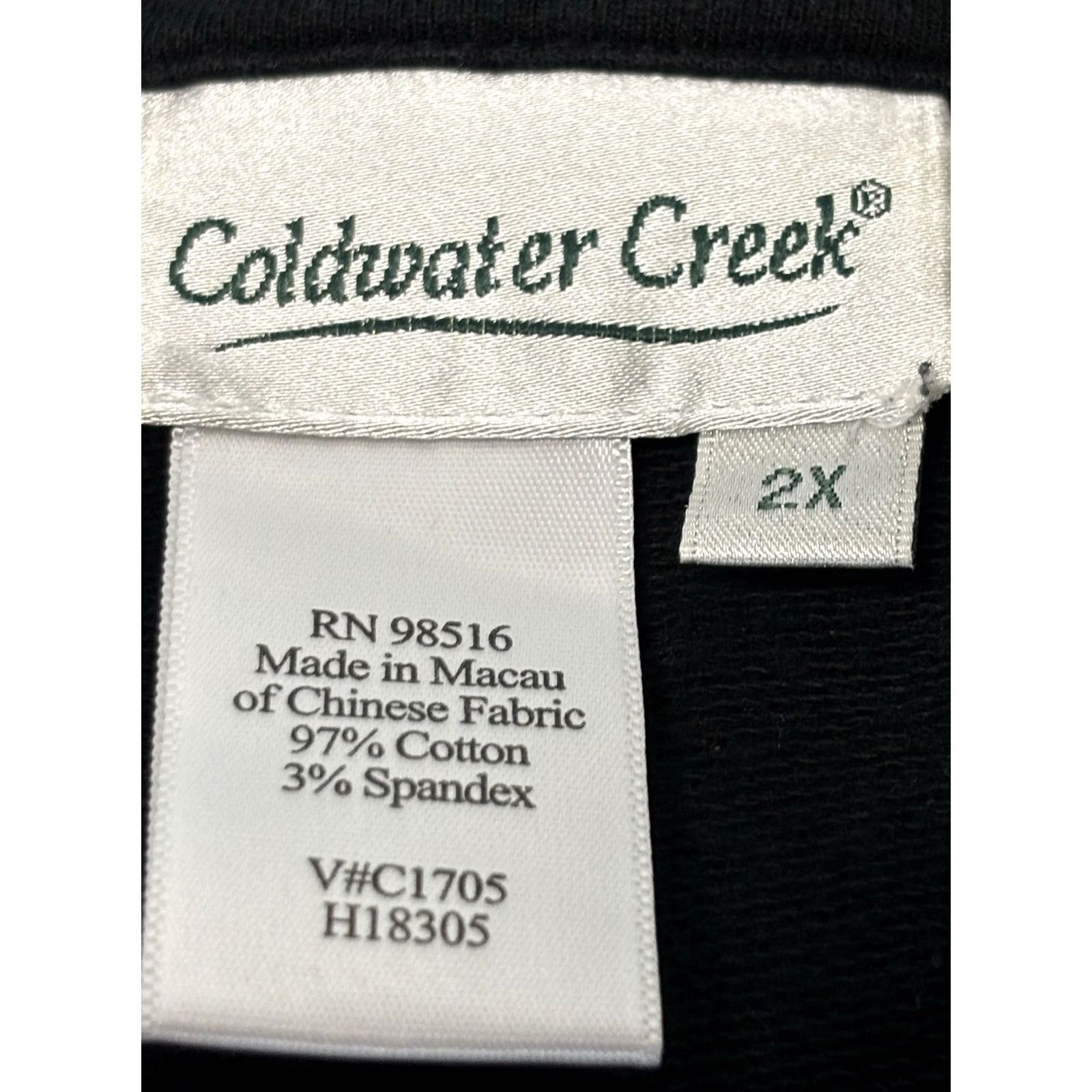 Coldwater Creek VINTAGE Coldwater Creek Jacket Womens 2X Plus Black Full Zip Rhinestone Bling Casual Long Sleeve Cotton Blend Solid Size XXL / US 16-18 / IT 52-54 - 7 Thumbnail