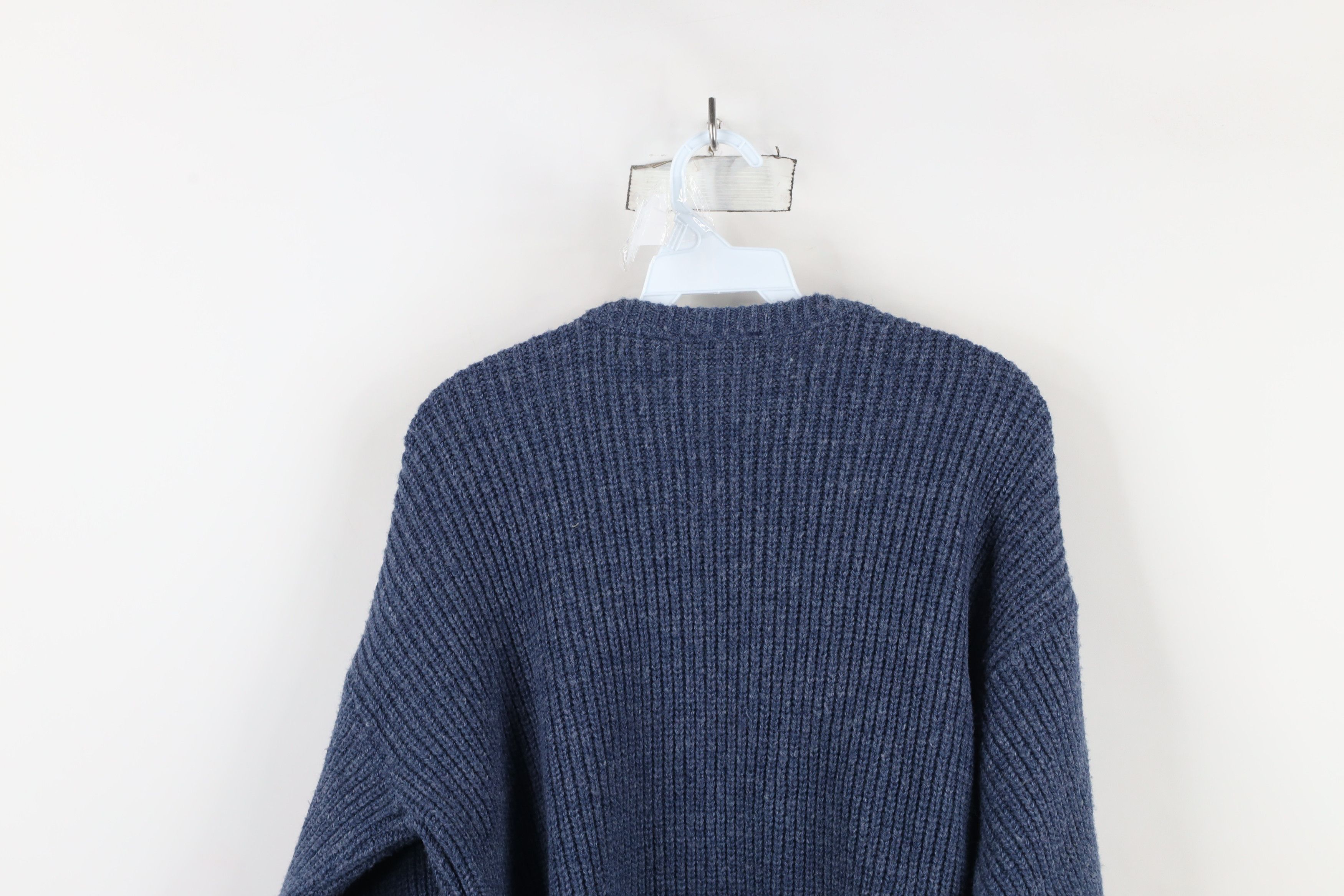 Vintage Vintage 90s Streetwear Chunky Ribbed Knit Sweater Blue USA Size US S / EU 44-46 / 1 - 9 Thumbnail