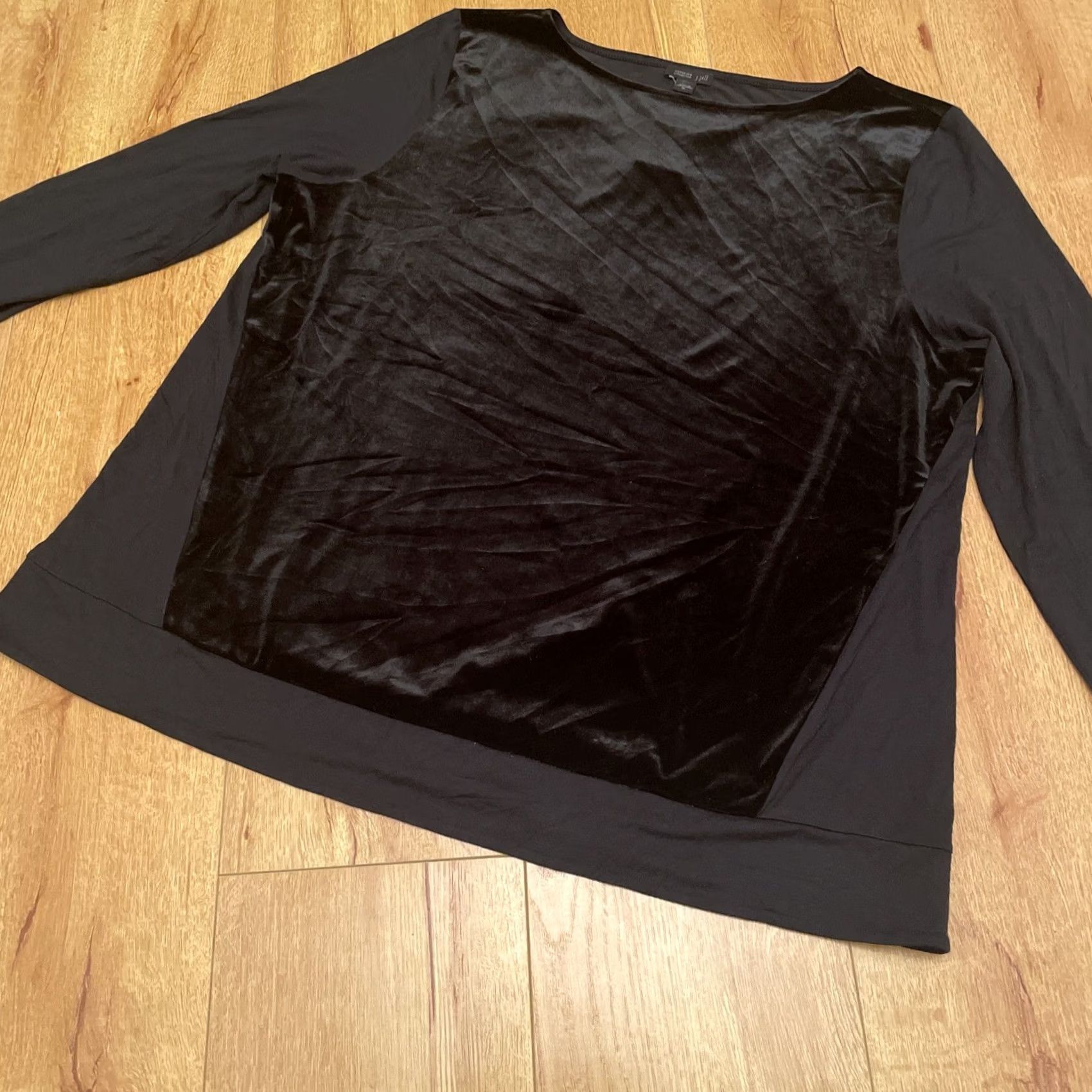 J. Jill J. Jill Wearever Velvet jersey Tunic Top Womens XL Black Leglook Boho Blouse Size XL / US 12-14 / IT 48-50 - 3 Thumbnail