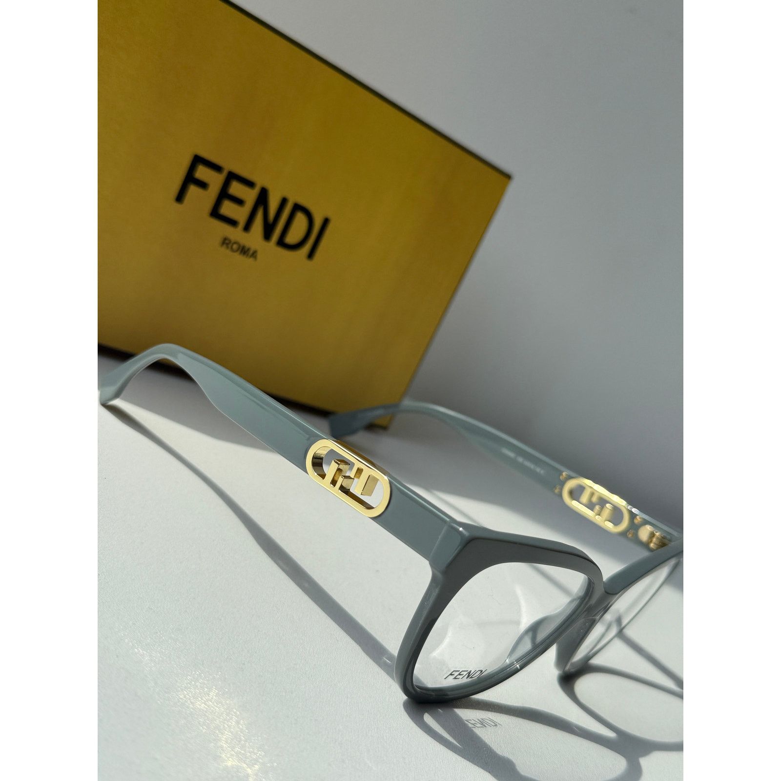 Fendi NEW Fendi FE50093I Grey Cat Eye Eyeglasses Frames Size ONE SIZE - 3 Thumbnail