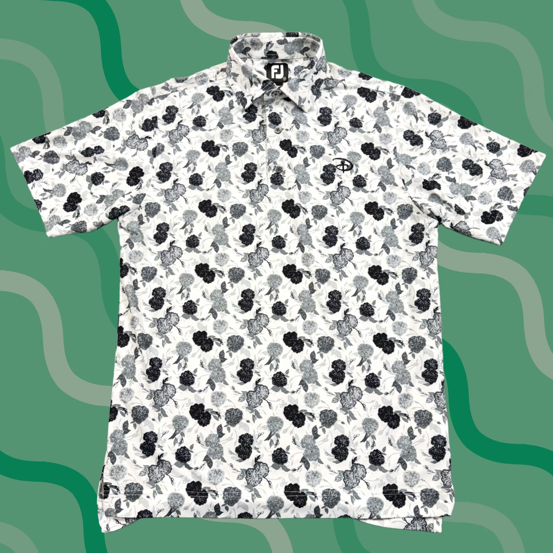 Footjoy FootJoy Golf Polo Shirt Mens S Floral Print Performance Short Sleeve Polo White Size US S / EU 44-46 / 1 - 1 Thumbnail