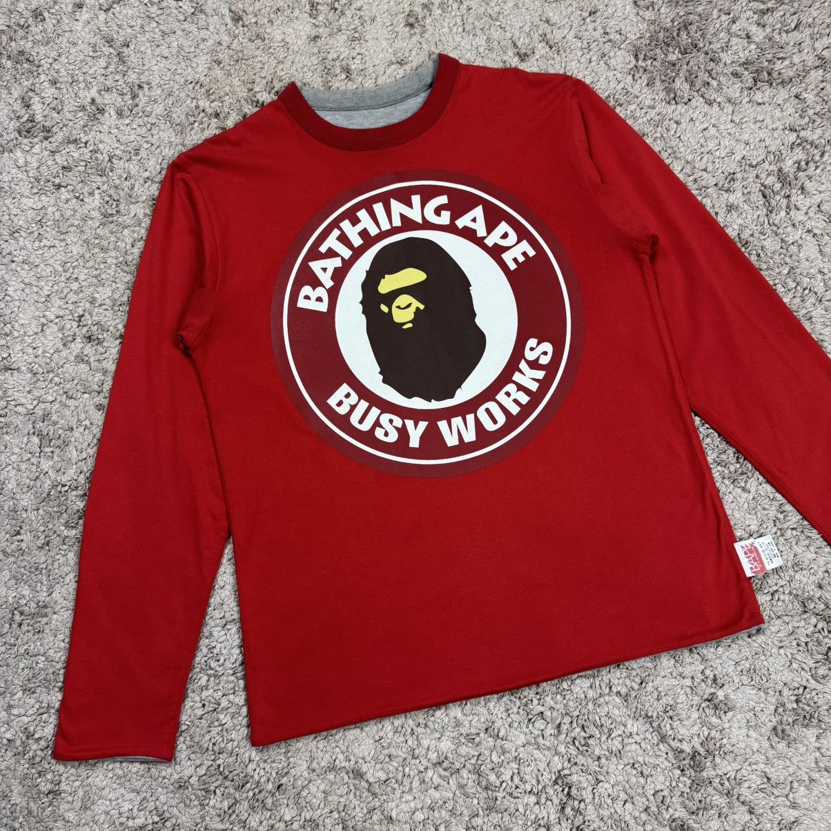 Bape Vintage Bape Busy Work Reversible Longsleeve T-shirt Size US M / EU 48-50 / 2 - 5 Thumbnail