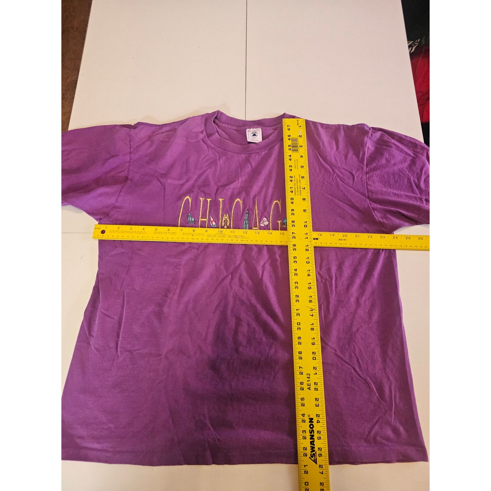 Delta Vintage 90's single Stitch Delta Purple Chicago T-Shirt XL Size XL / US 12-14 / IT 48-50 - 6 Thumbnail