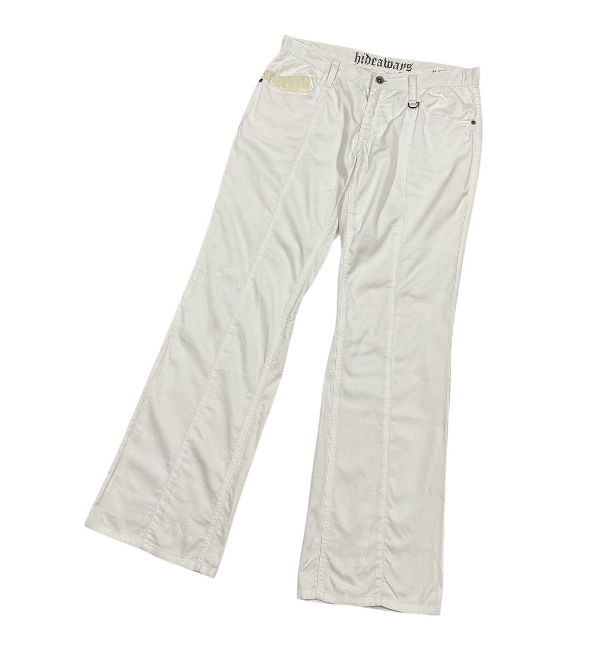 HIDEAWAYS Vtg🔥HIDEAWAYS Bell Bottom Wide White Pants Size US 33 - 6 Thumbnail