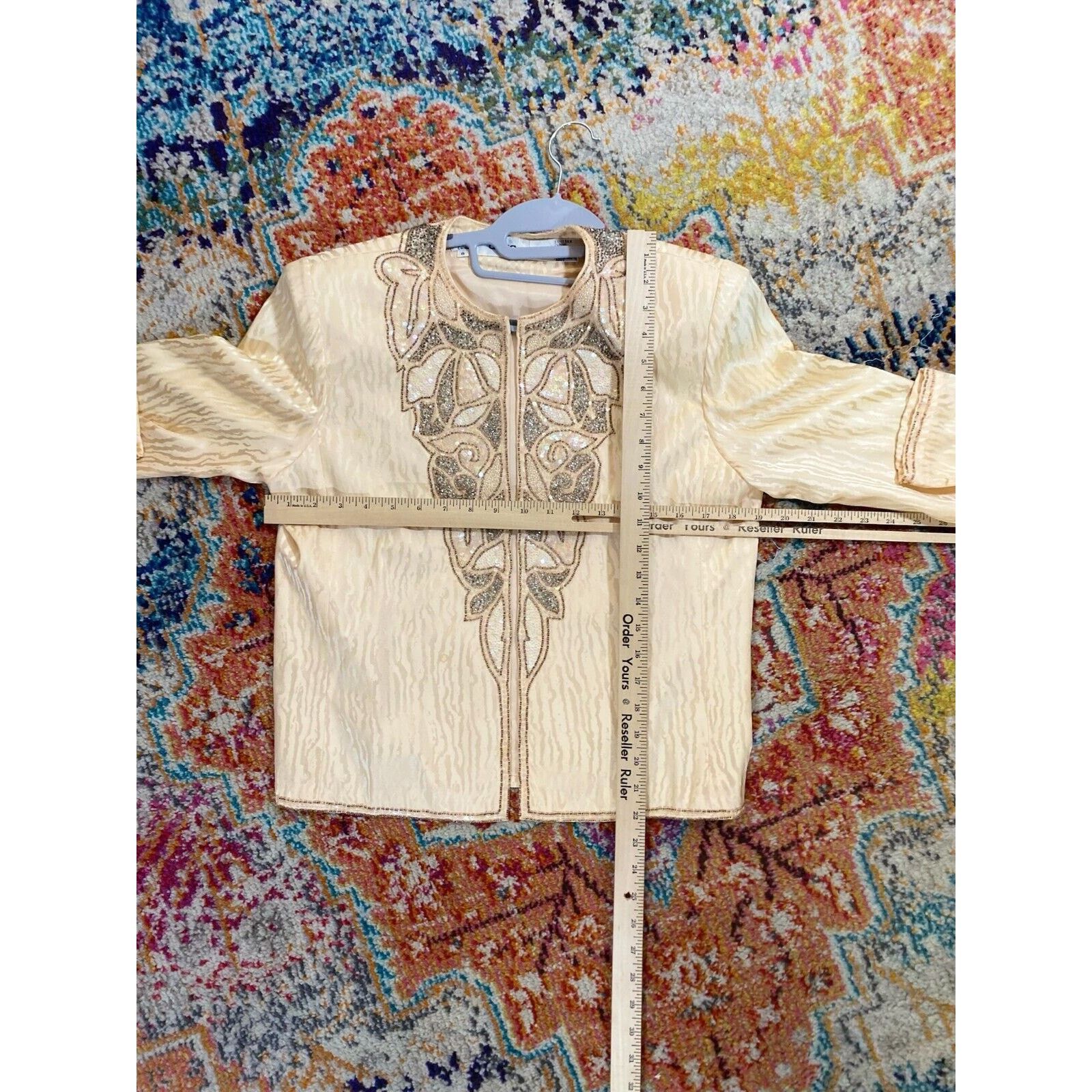 Vintage Vintage D'ore Women's 3 Piece Embroidered Peach Skirt Set Size M / US 6-8 / IT 42-44 - 4 Thumbnail