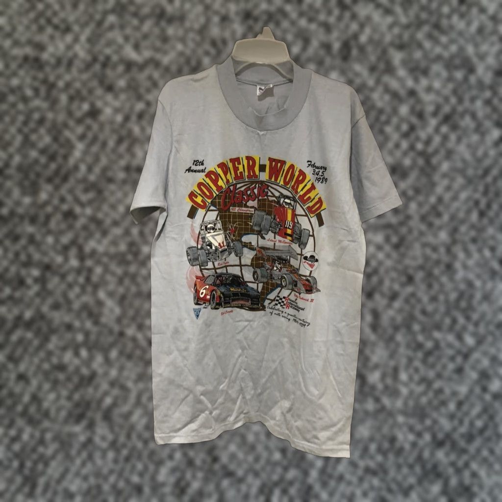 Vintage VINTAGE 1989 12th Copper World Classic PIR Skoal Bandit T Shirt M Racing Cars Shirts Cars Mens Grau? Size US M / EU 48-50 / 2 - 1 Thumbnail