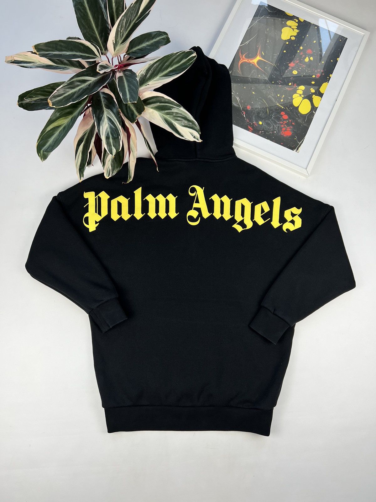 Palm Angels Palm Angels big yellow Logo Hoodie Grailed