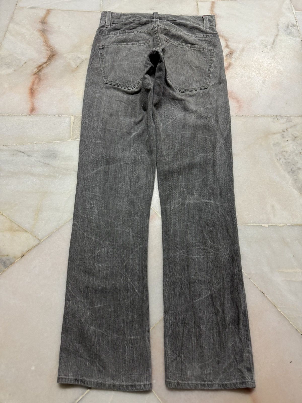 Designer 💥Flare💥90s Jack Serika Punk Jeans Script Logo Faded Distress Size US 28 / EU 44 - 12 Thumbnail