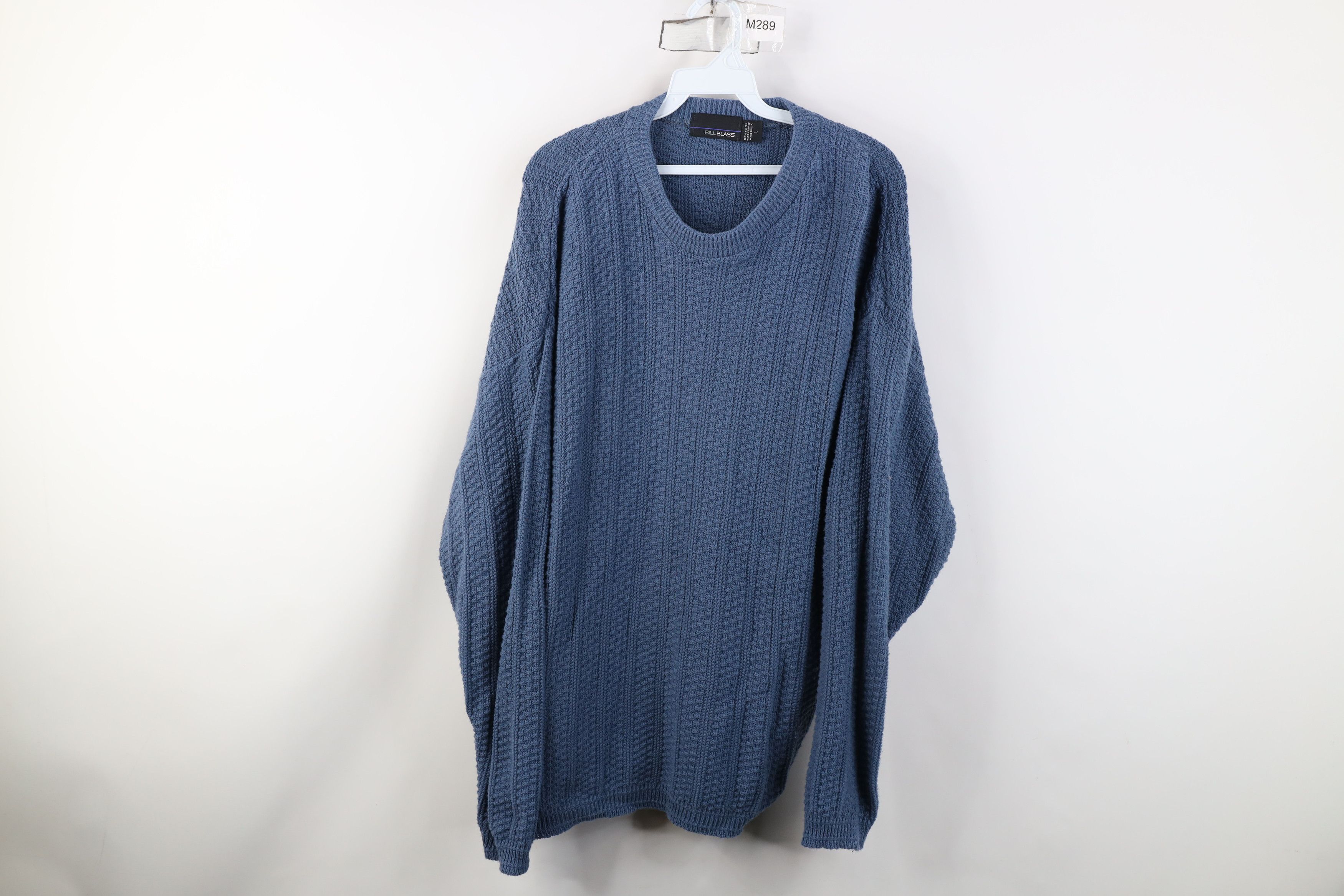 Vintage Vintage 90s Streetwear Framed Cotton Knit Sweater Blue USA Size US L / EU 52-54 / 3 - 1 Thumbnail