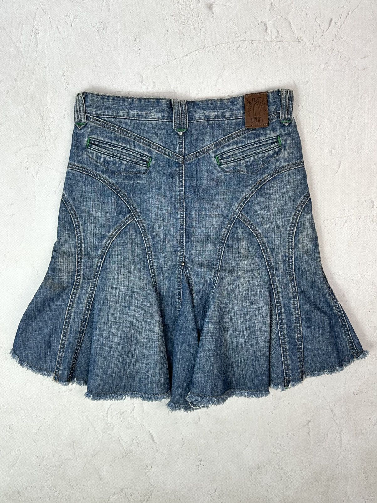 20471120 Vintage Blue Denim Mini Skirt Size 26" / US 2 / IT 38 - 7 Thumbnail