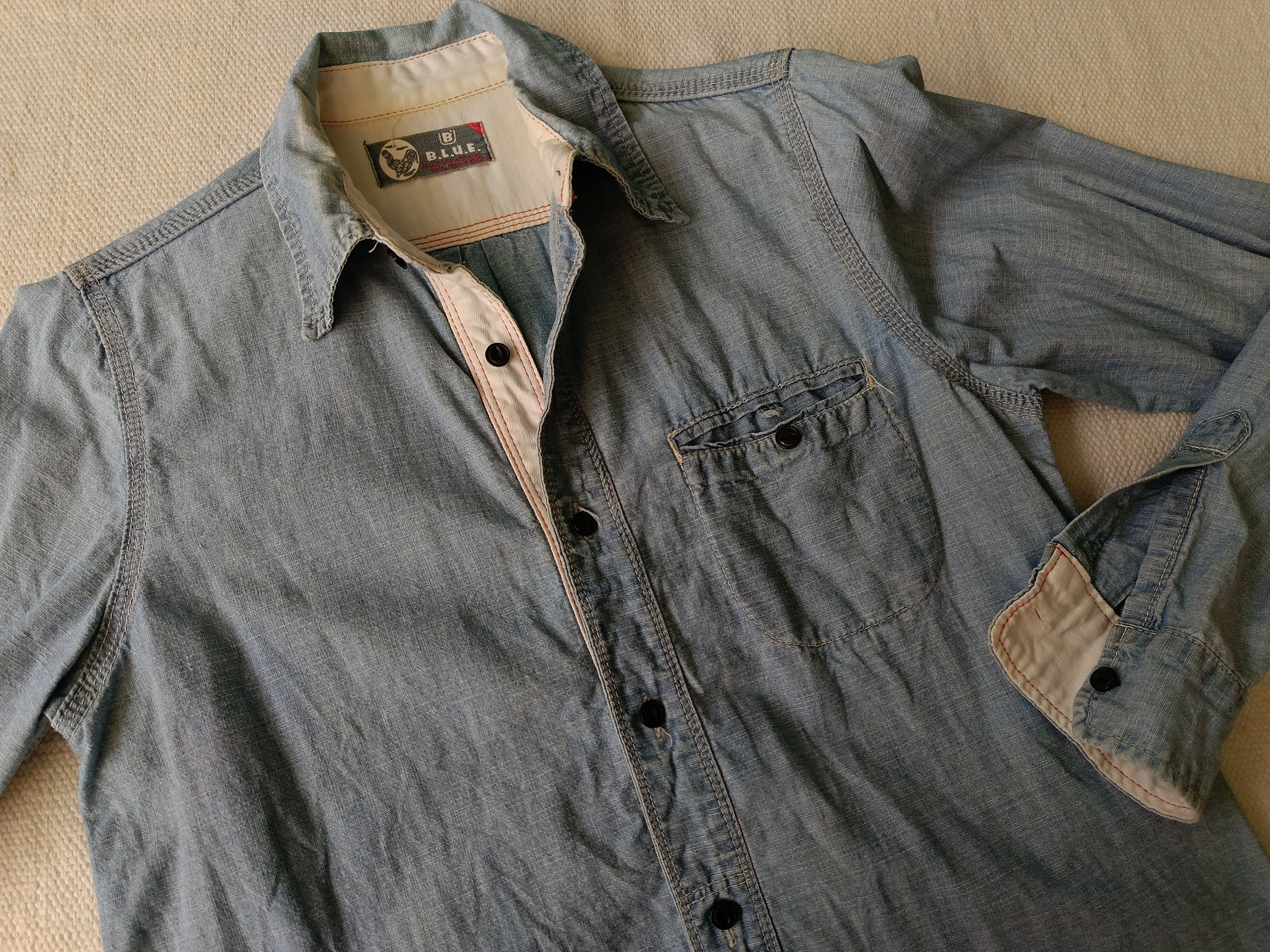 Blue Blue Japan × Japanese Brand BlueBlue HR market denim chambray XS shirt Size US XS / EU 42 / 0 - 11 Thumbnail