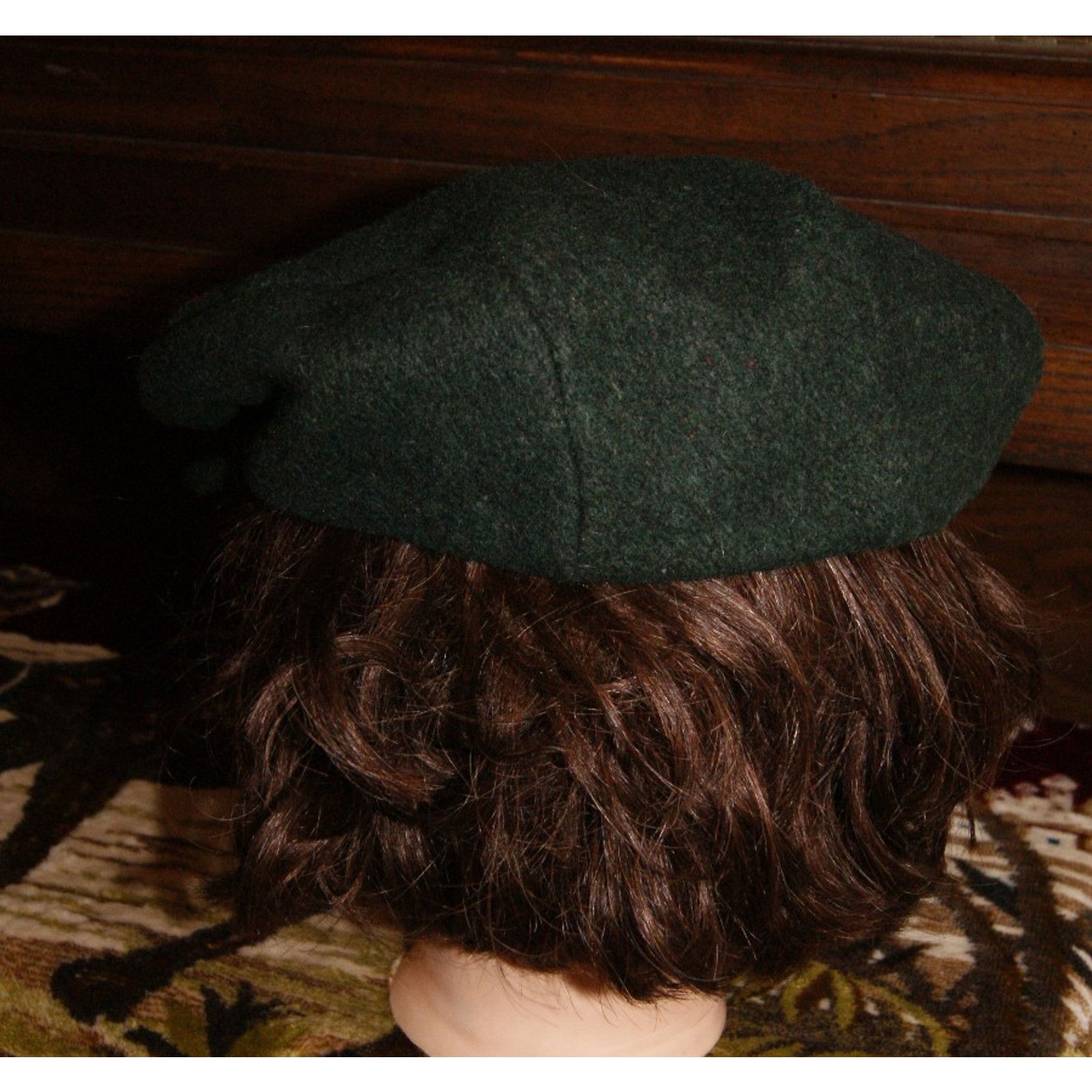 Vintage VTG Hat Wool Dark Green Cabbie Cap Newsboy XL Men's USA Size ONE SIZE - 5 Thumbnail