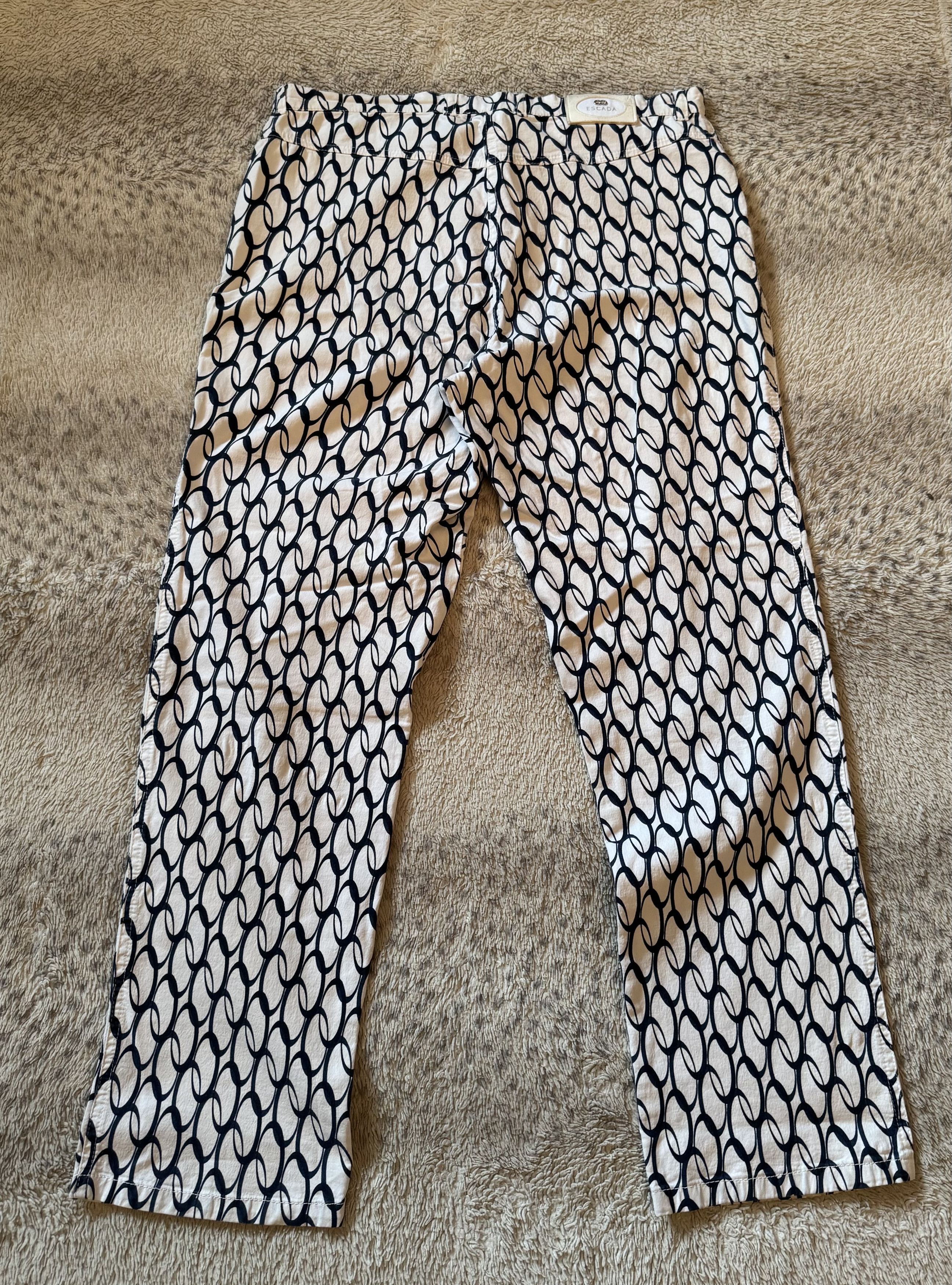 Escada Escada Vintage 90s Monogram Grpahic Pants Size 28" / US 6 / IT 42 - 1 Thumbnail