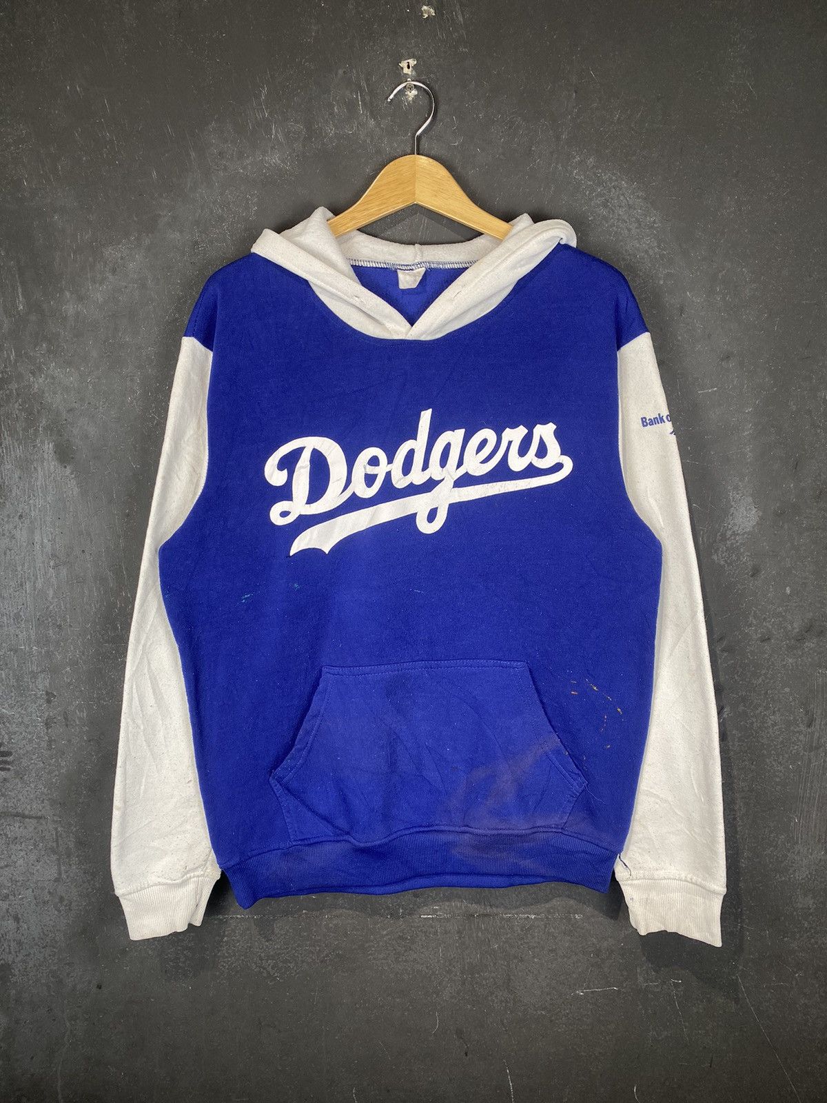 MLB × Vintage 90s MLB Dodgers Thrashed Pullover Hoodie Size US M / EU 48-50 / 2 - 2 Thumbnail