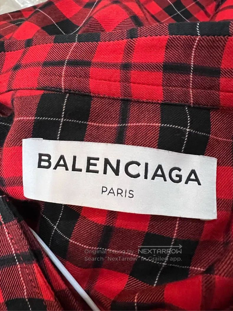 Balenciaga Balenciaga Back Logo plaid shirt red Size XS / US 0-2 / IT 36-38 - 3 Thumbnail