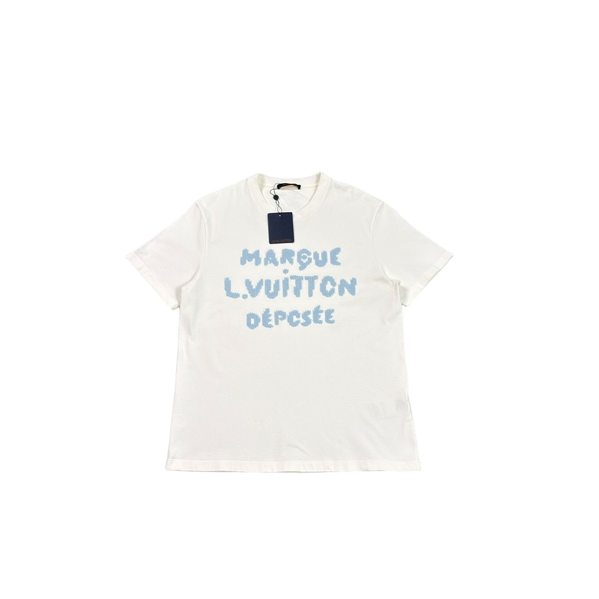 Louis Vuitton Louis Vuitton Blue Embroidered Logo T-Shirt XL Size US XL / EU 56 / 4 - 1 Thumbnail