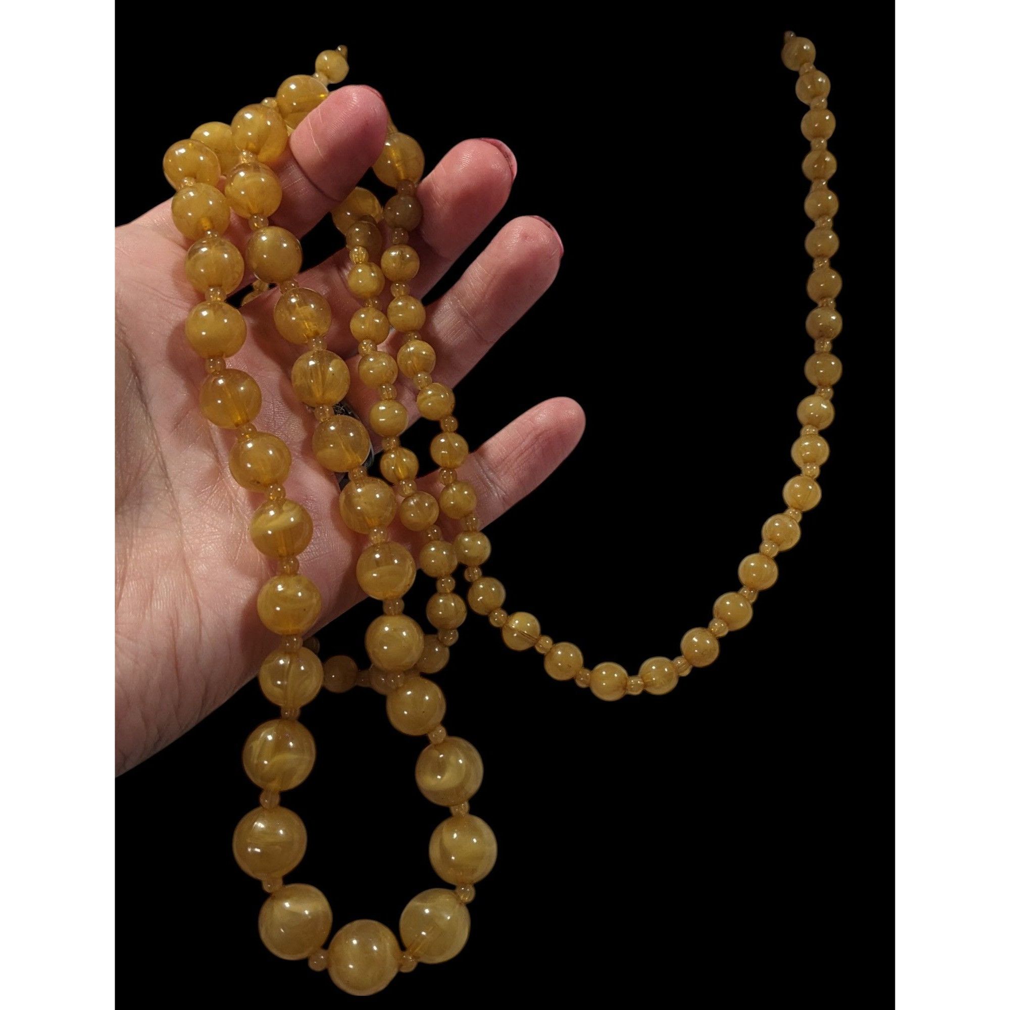 Other Vintage Honey Tone Beaded Opera Length Necklace Size ONE SIZE - 7 Thumbnail