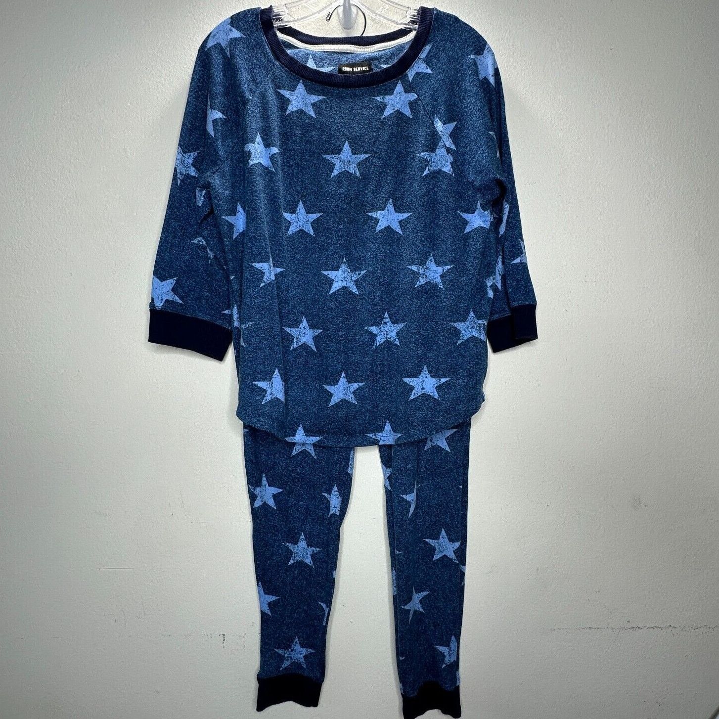Other Room Service Blue Star 3/4 Sleeve Sweater Drawstring Jogger Size 30" / US 8 / IT 44 - 2 Thumbnail