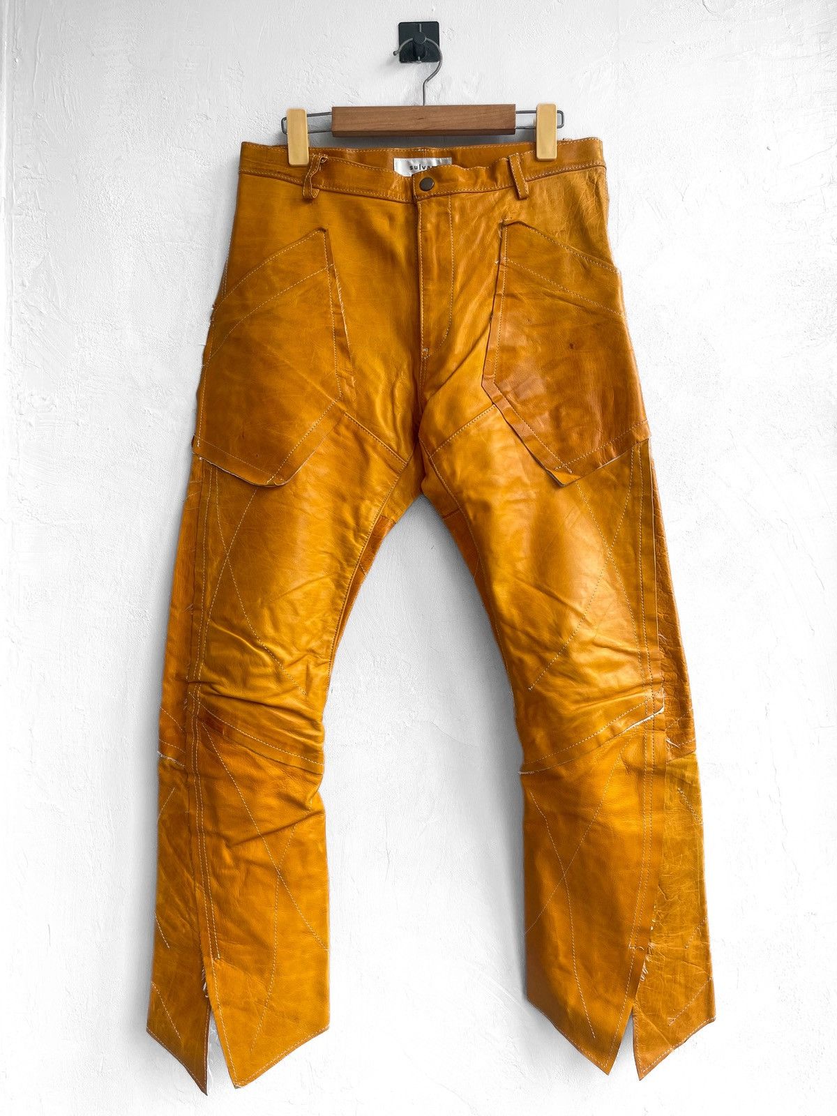 Sulvam Sulvam AW17 Amber Calf Leather Pants Size US 32 / EU 48 - 1 Thumbnail