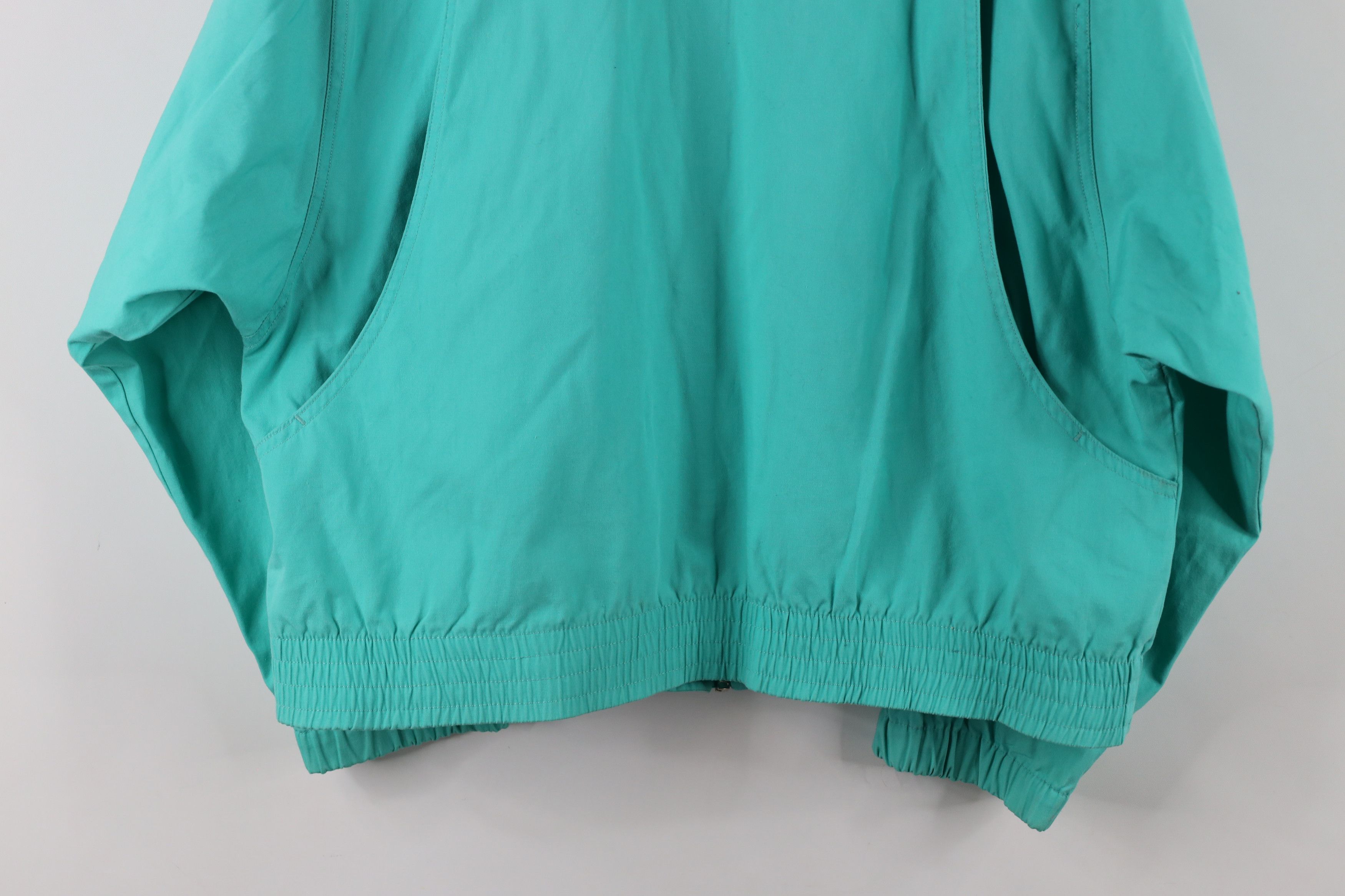 Vintage Vintage 90s Streetwear Blank Full Zip Bomber Jacket Teal Size XL / US 12-14 / IT 48-50 - 14 Thumbnail