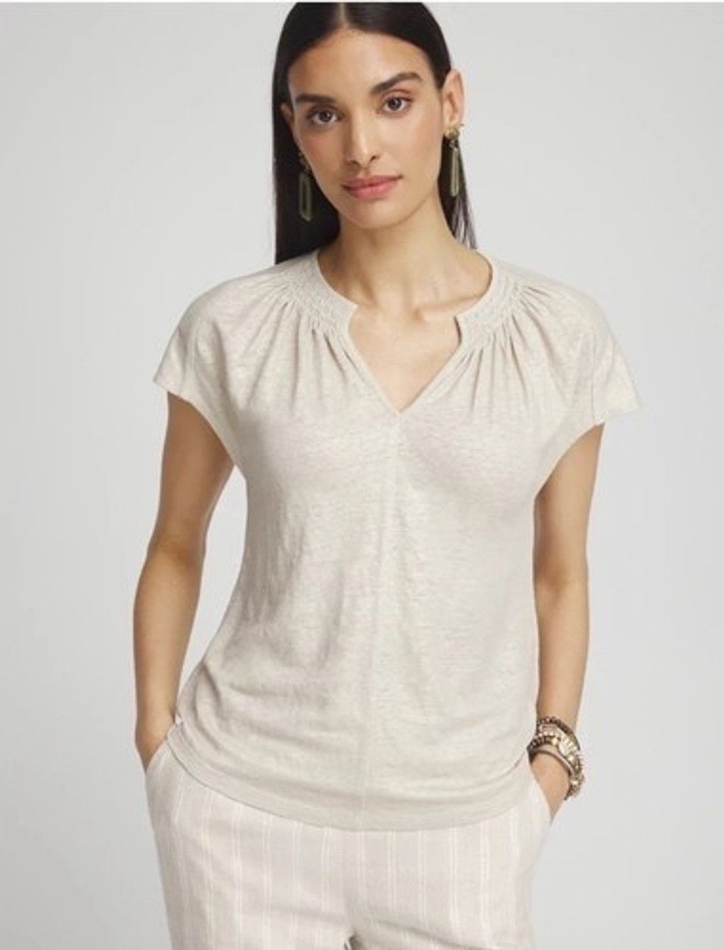 Chicos NWT Chico's Flutter Sleeve T-Shirt Top Women 4/US2XL Shimmer Size XXL / US 16-18 / IT 52-54 - 13 Thumbnail