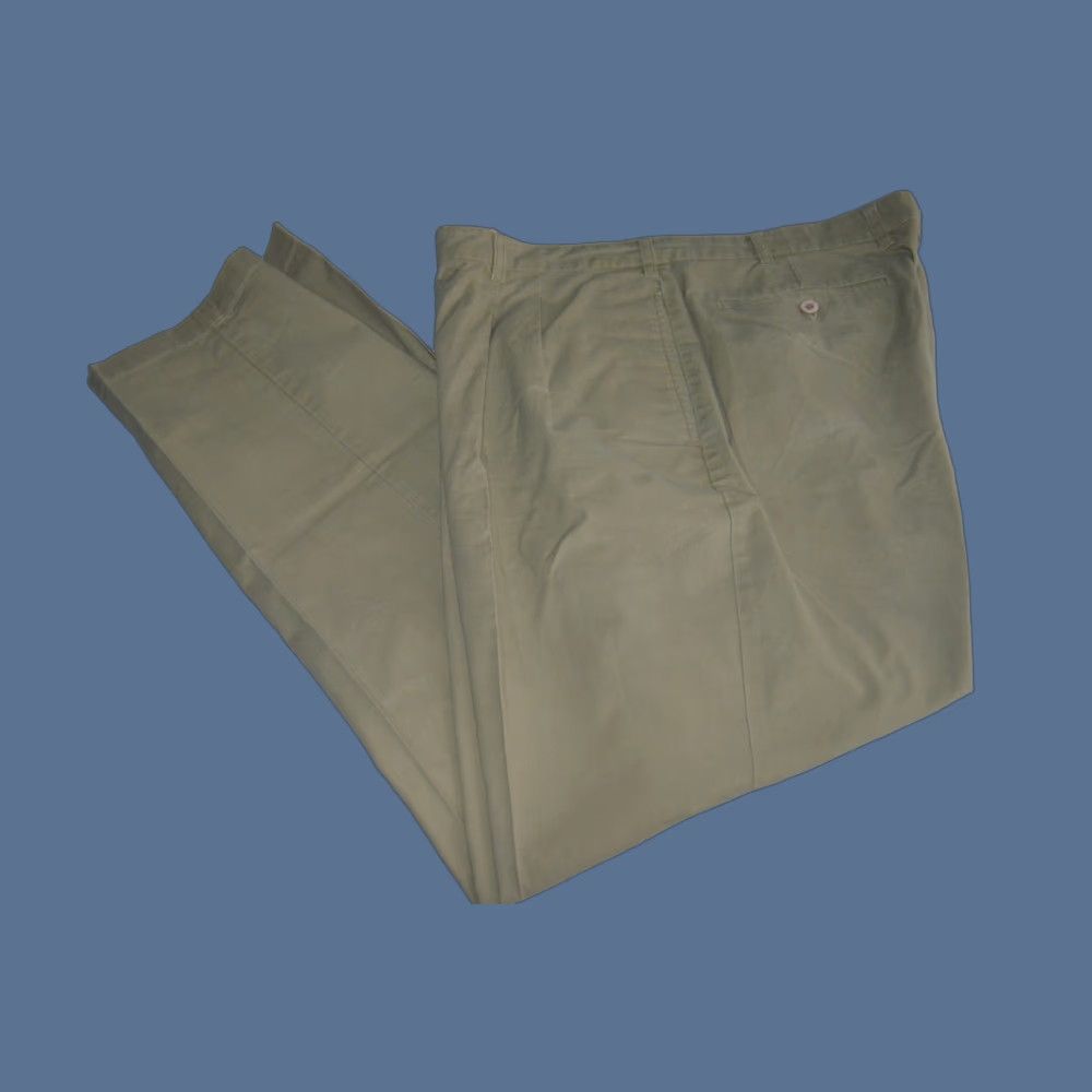 Pierre Cardin Pierre Cardin Khaki Chino Pants Trousers Men W40/32 Casual Chino Pants Beige Cotton 40 Regular Straight Belted Zip Vintage: No Size US 40 / EU 56 - 1 Thumbnail