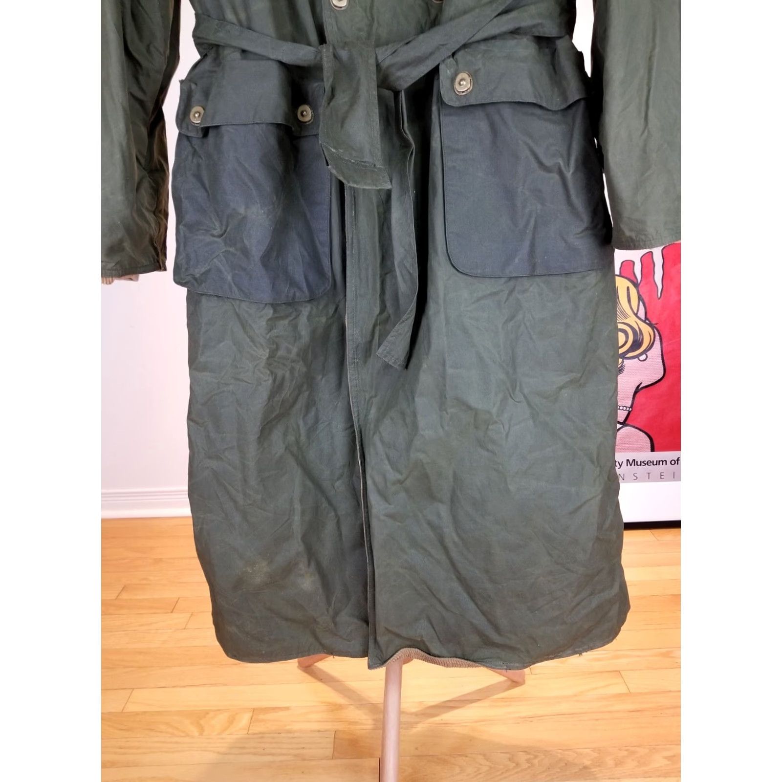 Vintage VINTAGE Willis & Geiger OIL WAXED TRENCH COAT Wool Lining SZ LARGE Coat Men Green Wool Lining Waxed Trench Coat 90s Mens Size US L / EU 52-54 / 3 - 3 Thumbnail