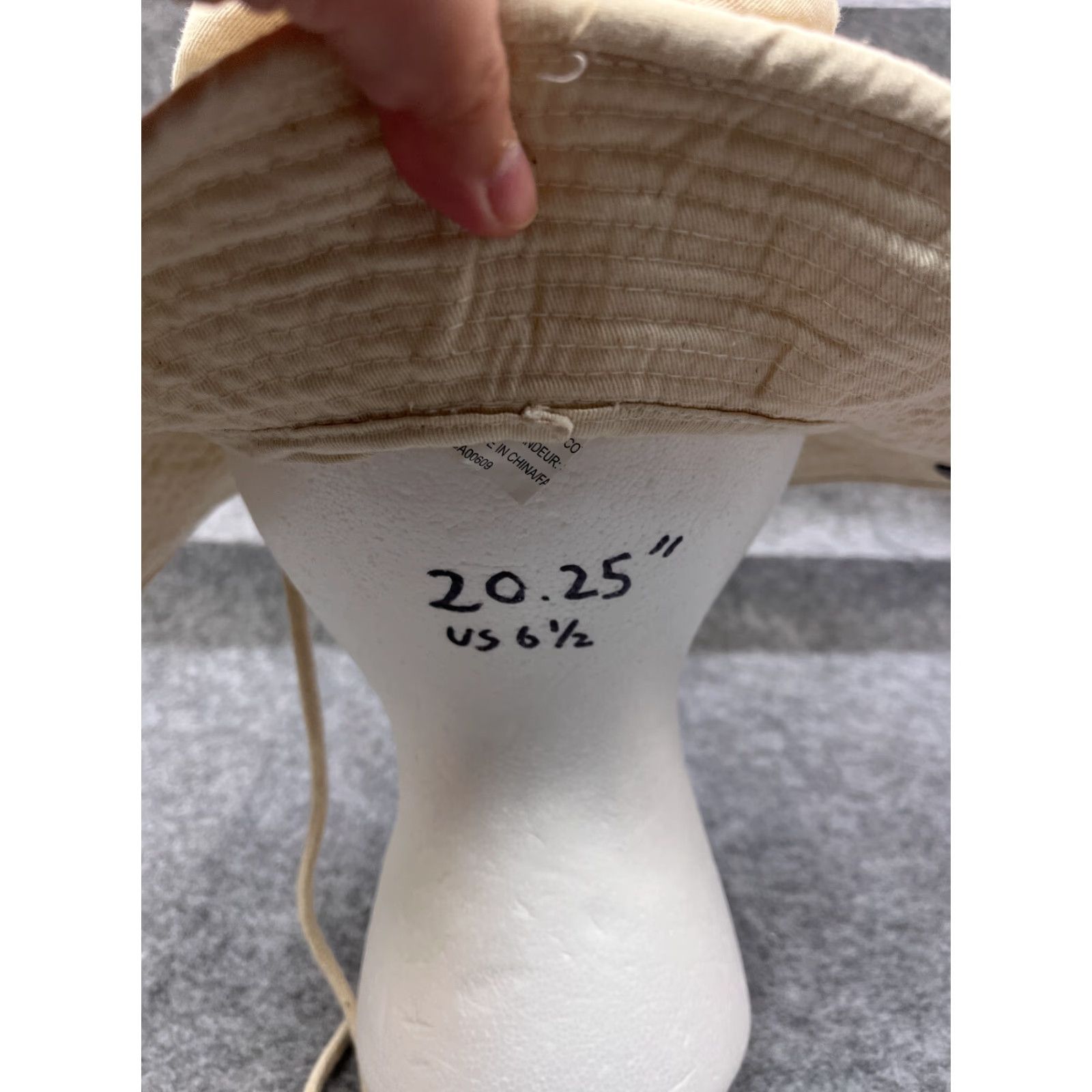 Vintage Bucket Sun Hat Adult Small Ivory Beige Cotton Fish Hike Hunt Camp Outdoors Camping Fish Hunting Logo Ski Size ONE SIZE - 7 Thumbnail