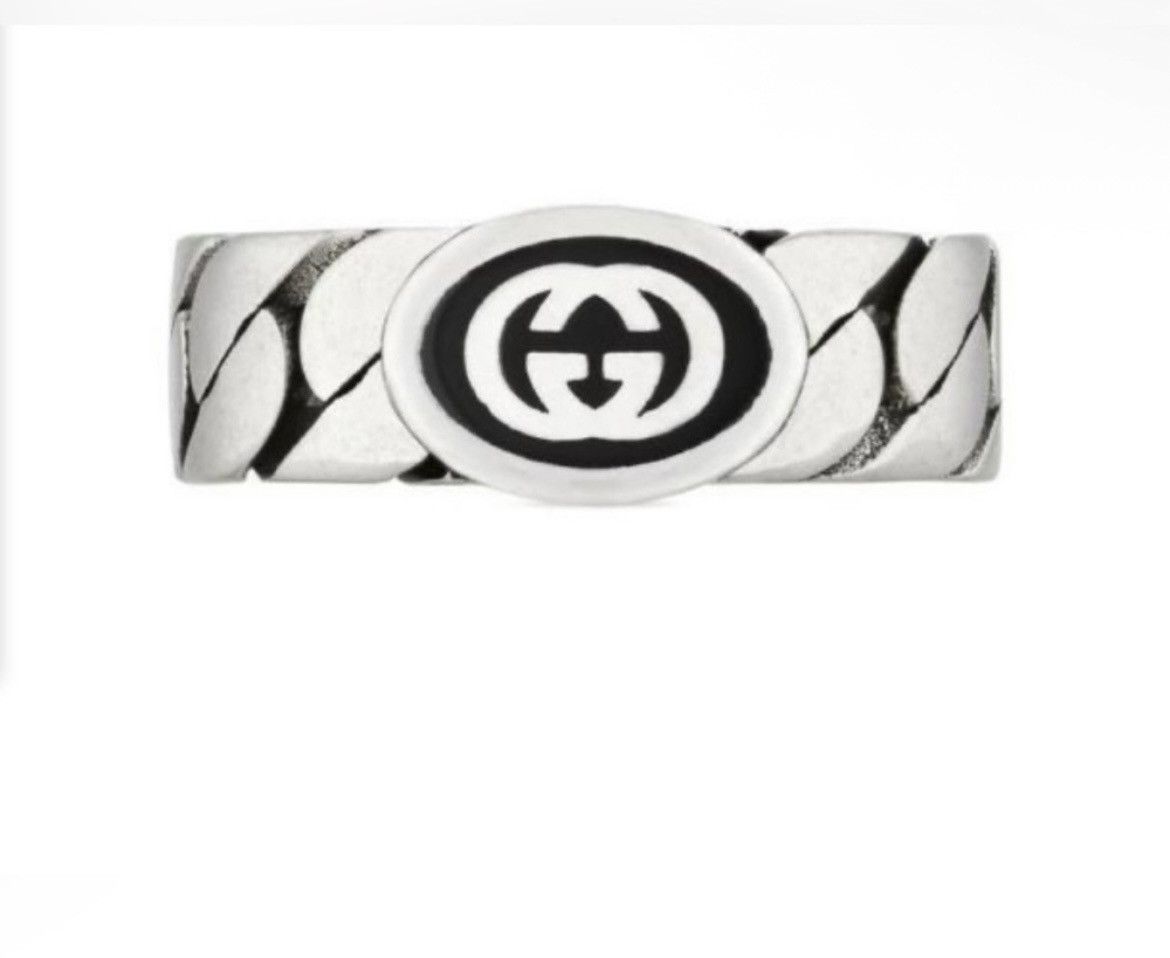 Gucci Gucci Sterling Silver Interlocking Ring Ag 925 678656 Size ONE SIZE - 1 Thumbnail