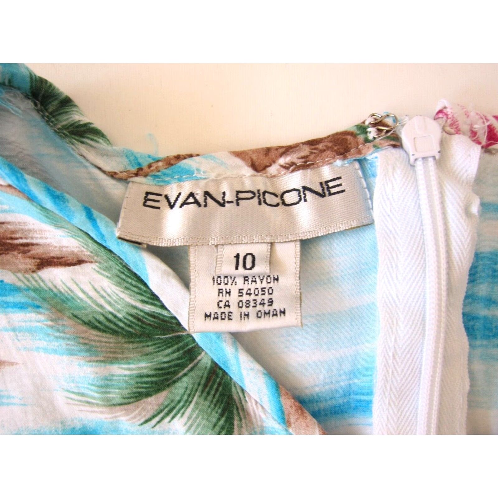 Evan Picone VINTAGE Evan-Picone Maxi Dress Tank Floral Hawaiian Blue Rayon 10 Women's Size L / US 10 / IT 46 - 4 Thumbnail