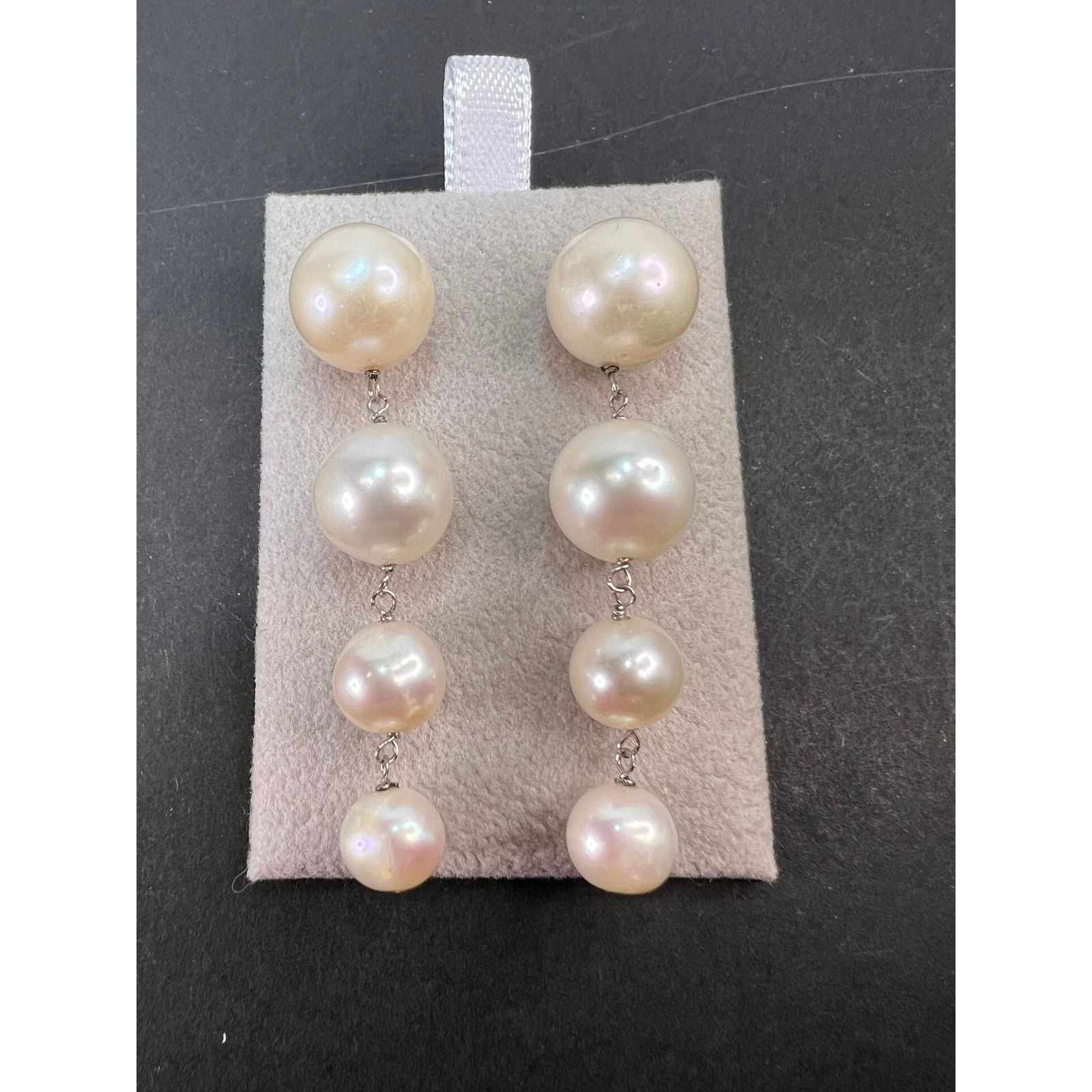 Other Graduated dangling pearl earrings in sterling silver Size ONE SIZE - 1 Thumbnail