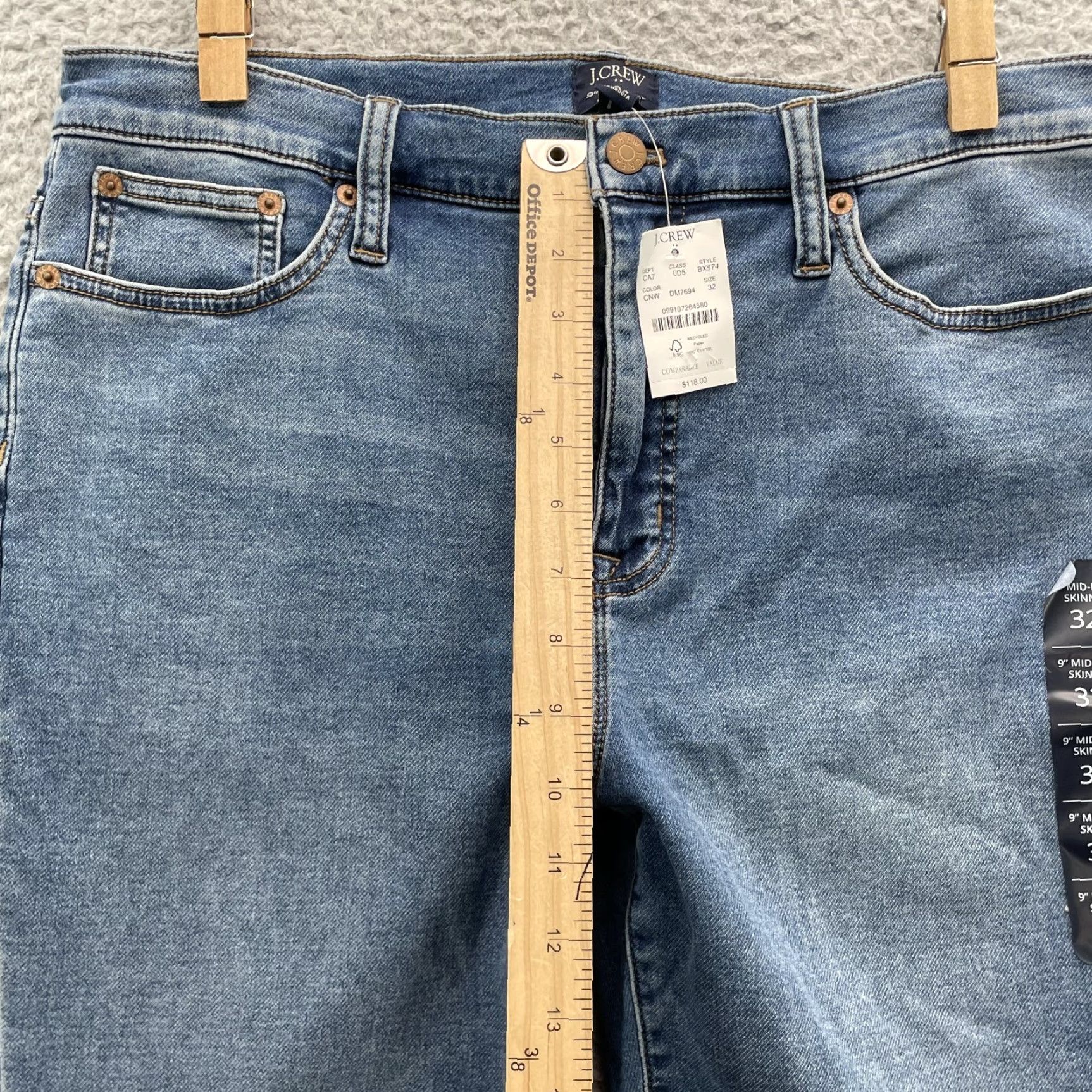 J.Crew VINTAGE J.Crew Jeans Womens 32 Mid Rise Skinny Denim Y2K Chic Academia Indie Preppy 90s Mens? Size 24" / US 00 / IT 34 - 7 Thumbnail