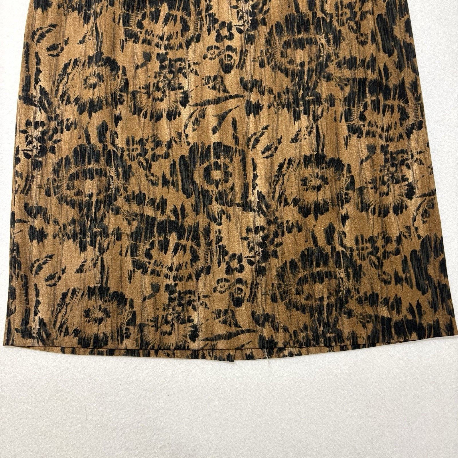 Harve Benard Harve Benard 12 Pencil Skirt Brown + Black Floral Patterned Size 34" / US 12 / IT 48 - 3 Thumbnail
