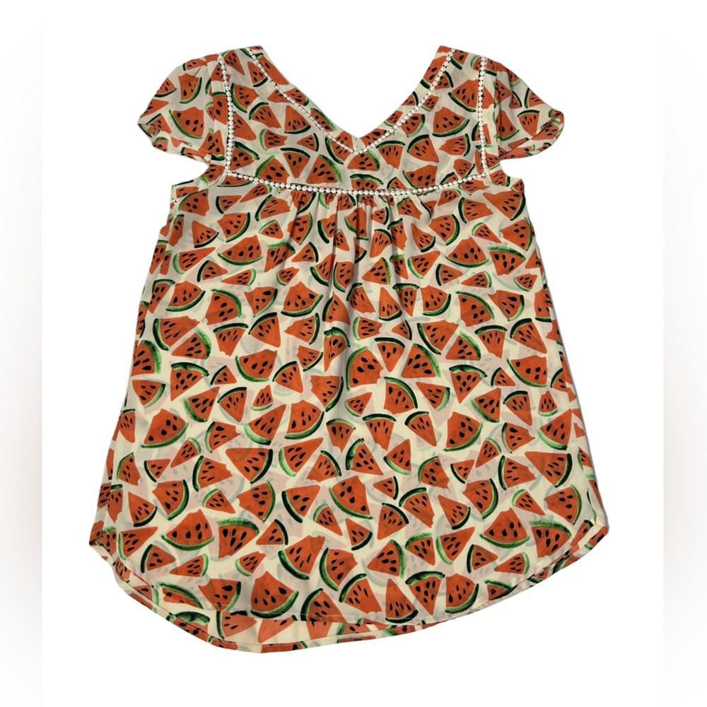 Designer Anthropologie l Maeve Picnic Days Watermelon Top 0 Size XS / US 0-2 / IT 36-38 - 3 Thumbnail