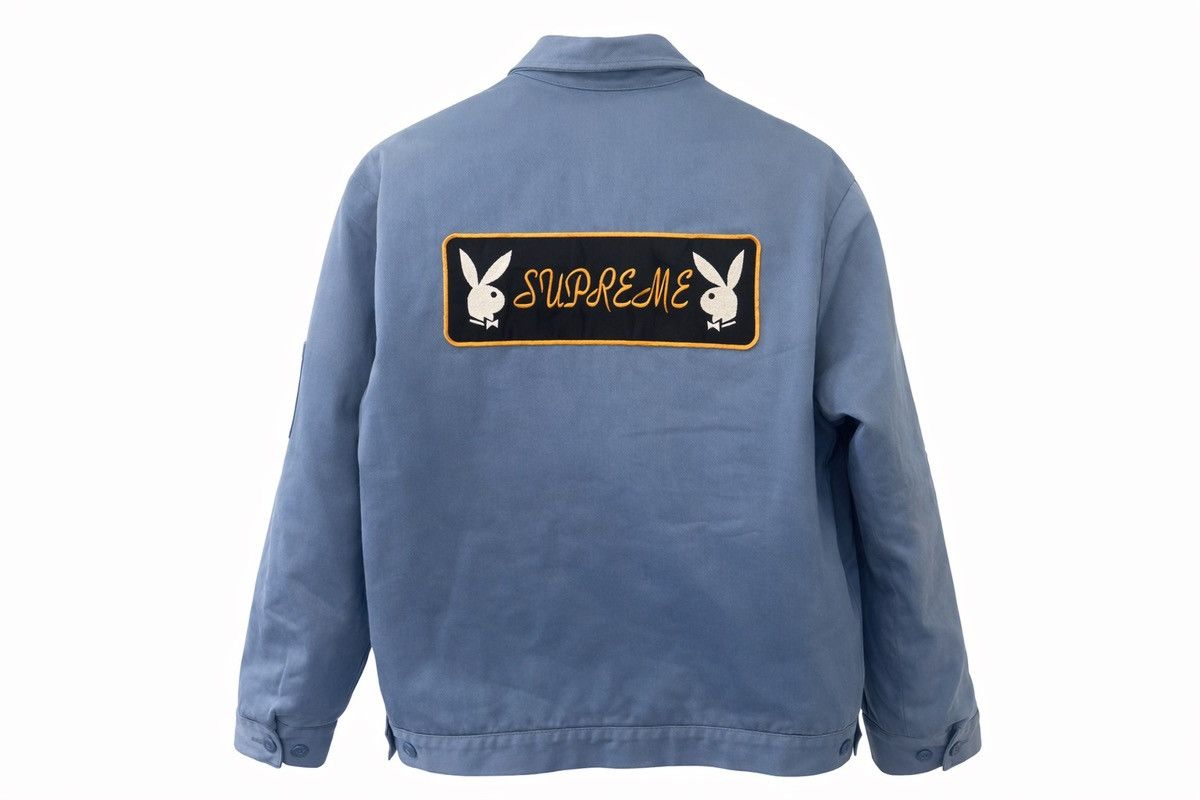 Playboy × Supreme Supreme Playboy Work Jacket Blue Size Medium Size US M / EU 48-50 / 2 - 2 Thumbnail