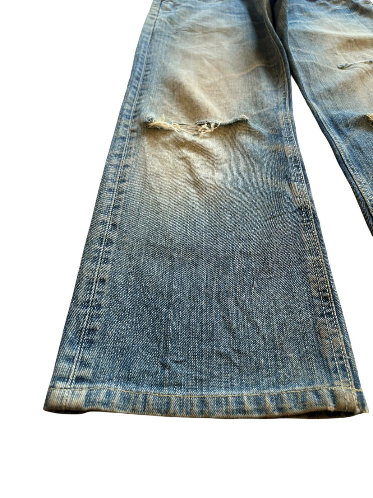 Lee Vintage Japanese Lee Riders Mud Wash Distress Baggy Jeans Size US 34 / EU 50 - 6 Thumbnail
